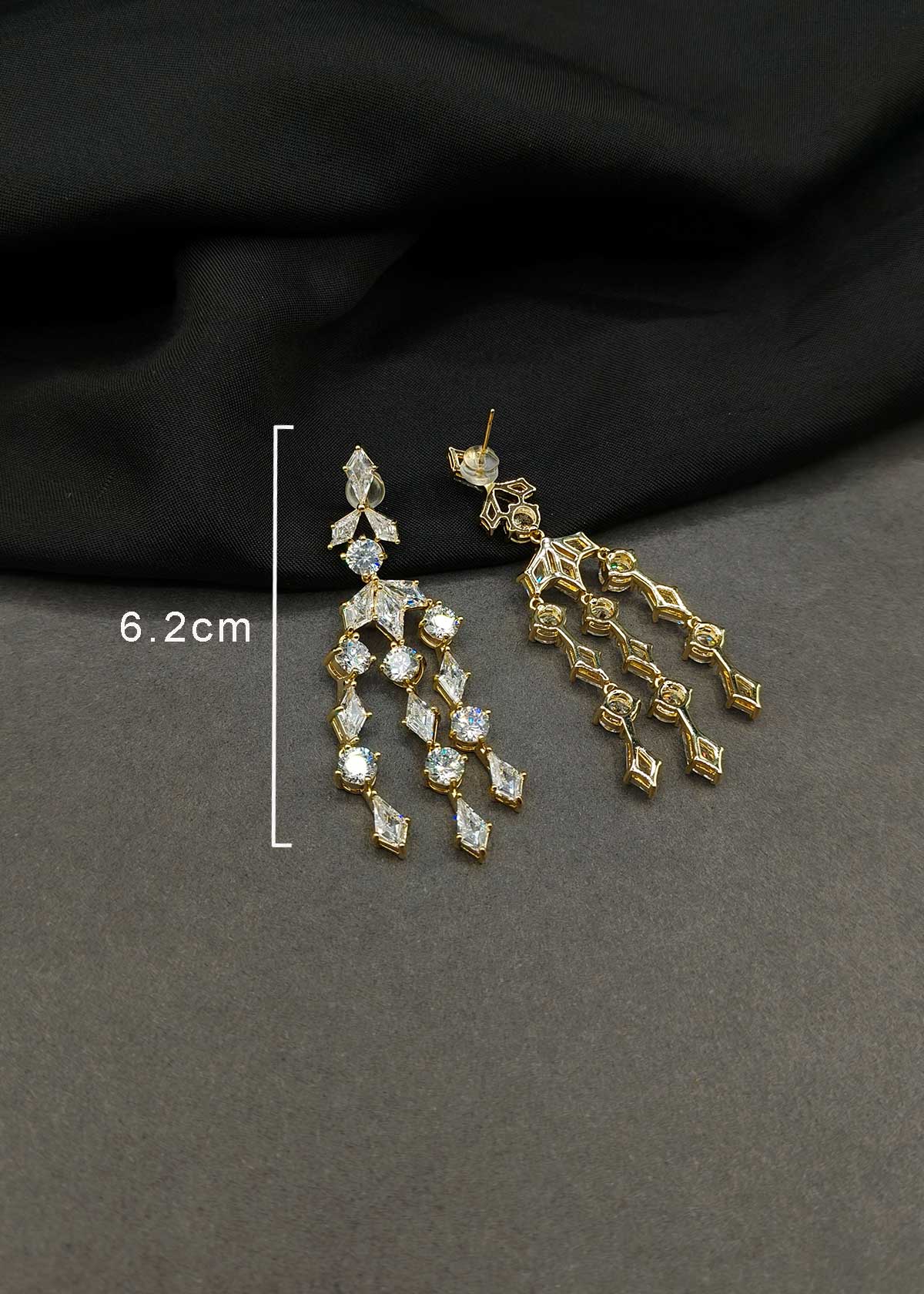 Gorgeous Cascade Cubic Zircon Dangle Earrings For Women