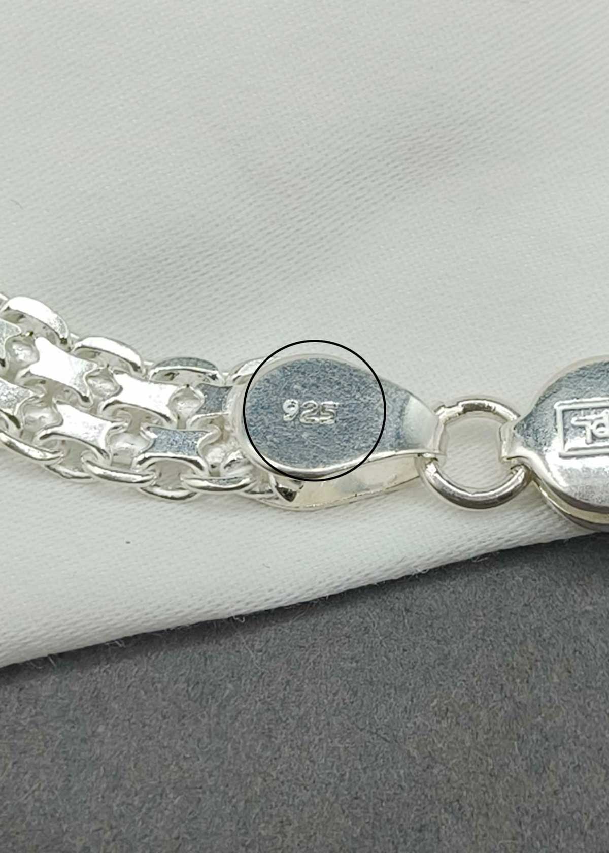92.5 Sterling Silver Woven Mesh Men's Loose Bracelet