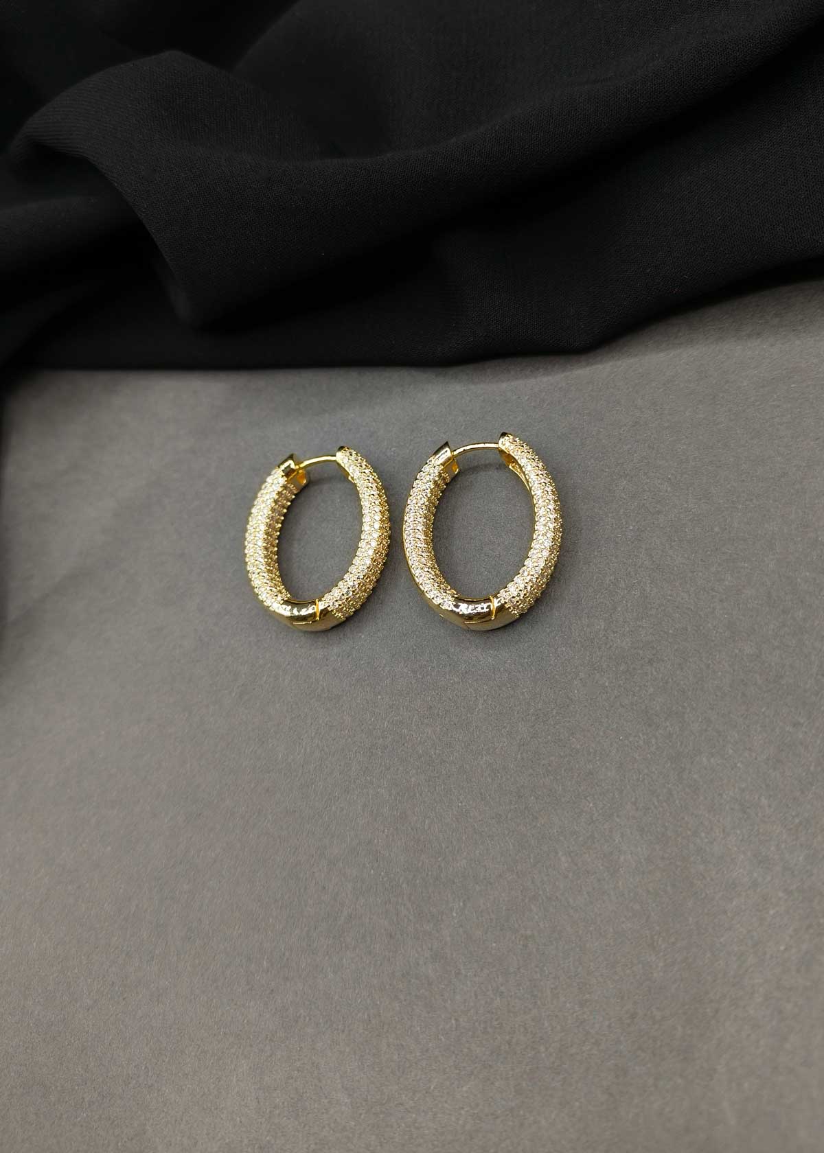 Fabulous Pavé Cubic Zircon Chunky Bali Hoop Earrings For Women