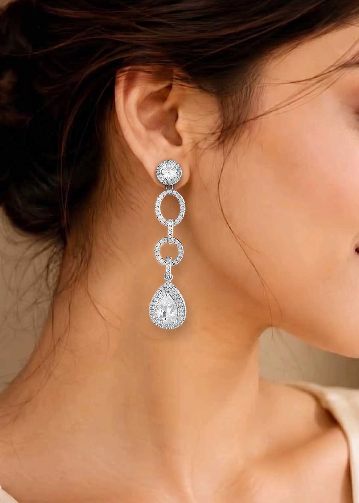 Sophisticated Micro-Paved Cubic Zircon Chandelier Drop Dangle Earrings For Women