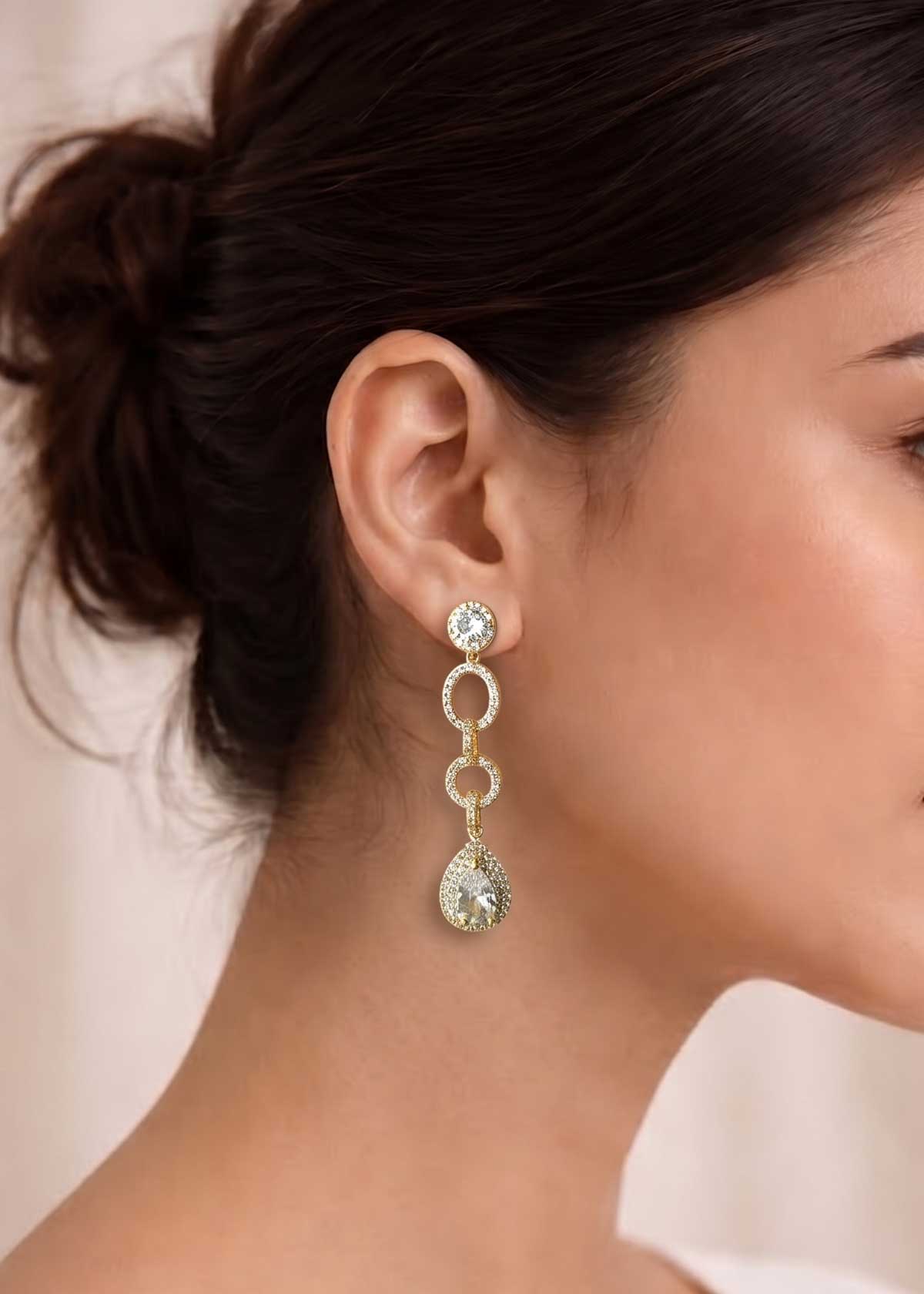 Sophisticated Micro-Paved Cubic Zircon Chandelier Drop Dangle Earrings For Women