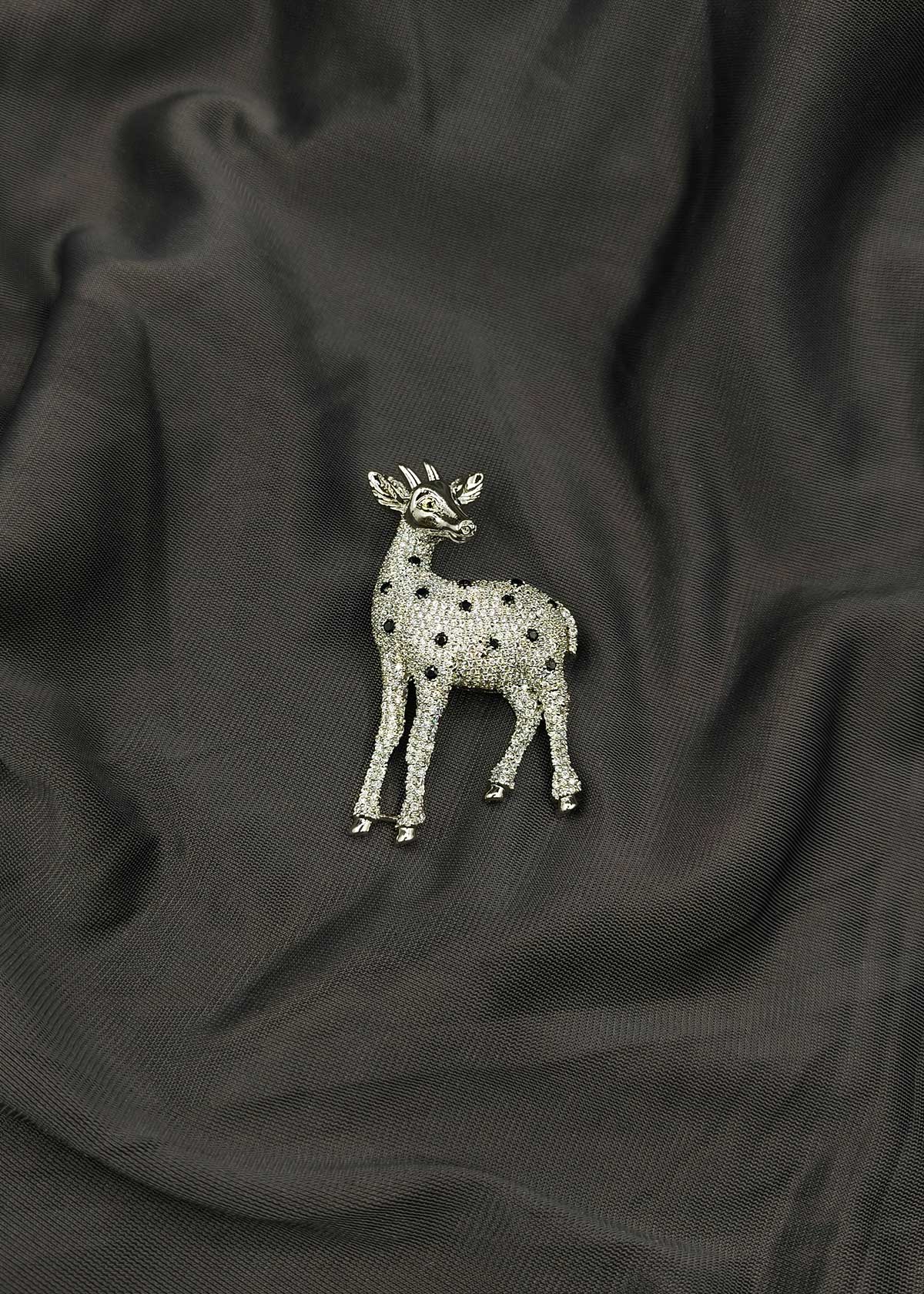 Radiant Cubic Zircon Stag Animal Brooch / Lapel Pin
