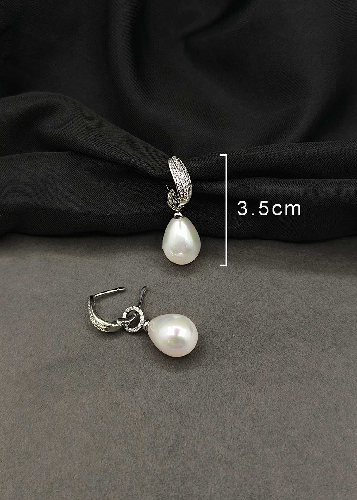 Graceful Cubic Zircon & Teardrop Pearl Bali Earrings For Women