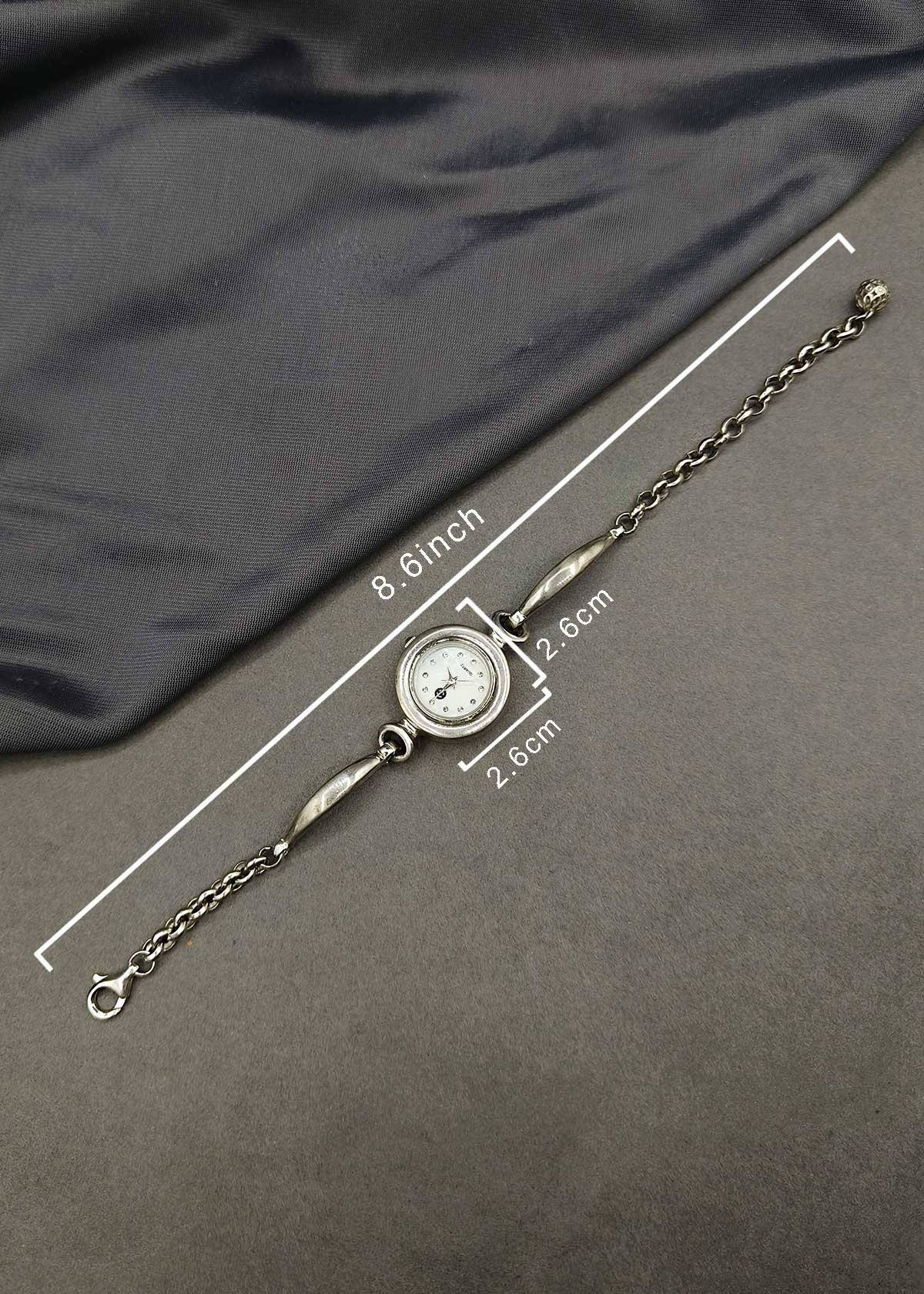 92.5 Sterling Silver Minimalist Chain Link Adjustable Watch For Women
