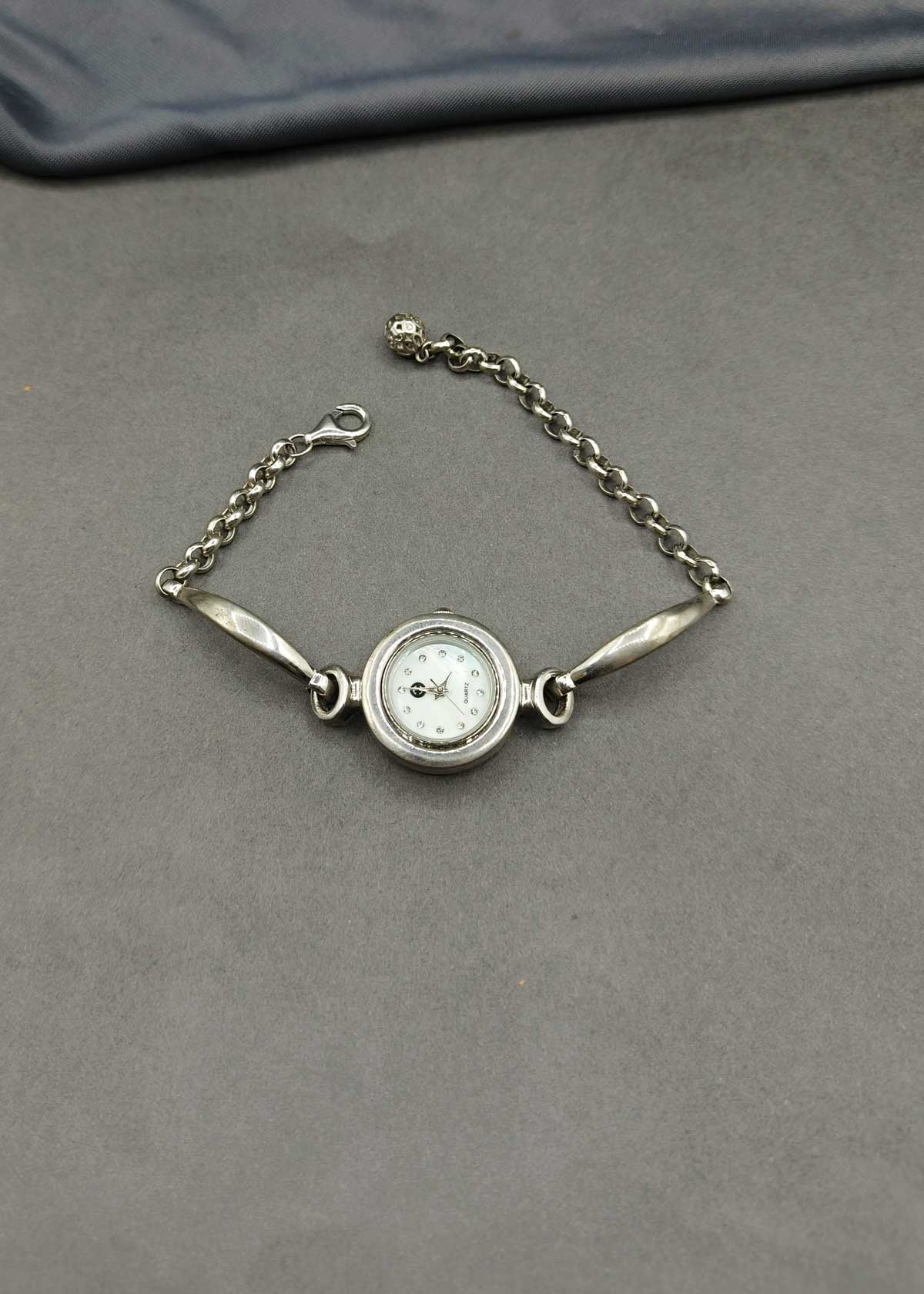 92.5 Sterling Silver Minimalist Chain Link Adjustable Watch For Women