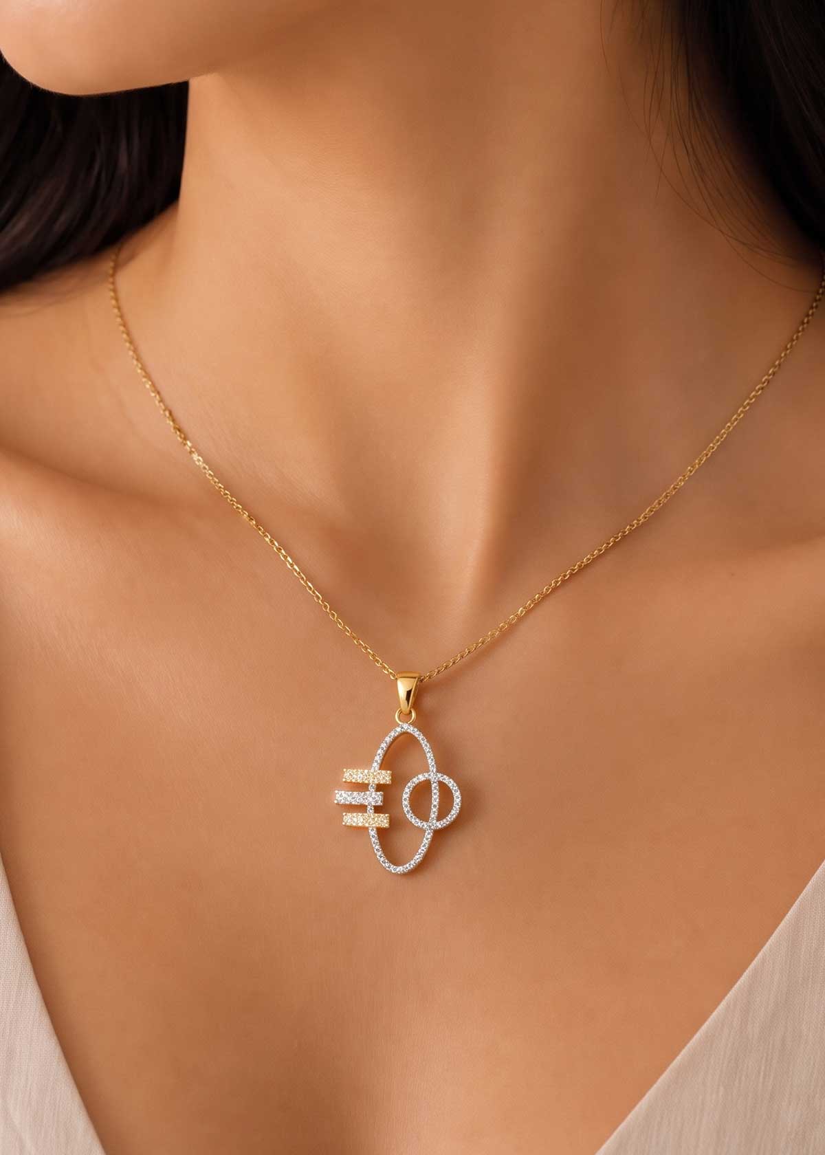 Geometric Motif Pendant Set for Women