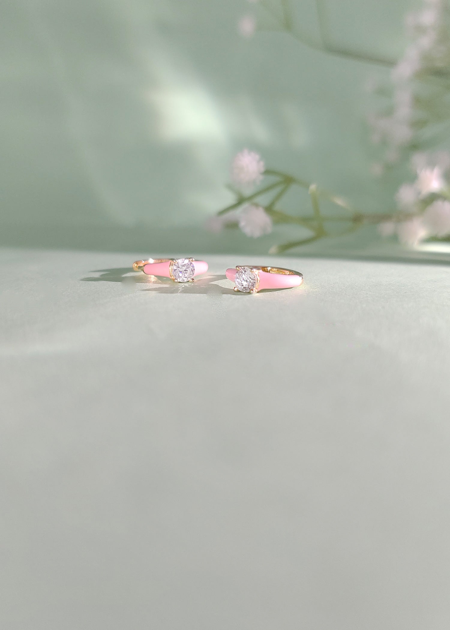 92.5 Sterling Silver Small Solitaire Colour Bali Earring