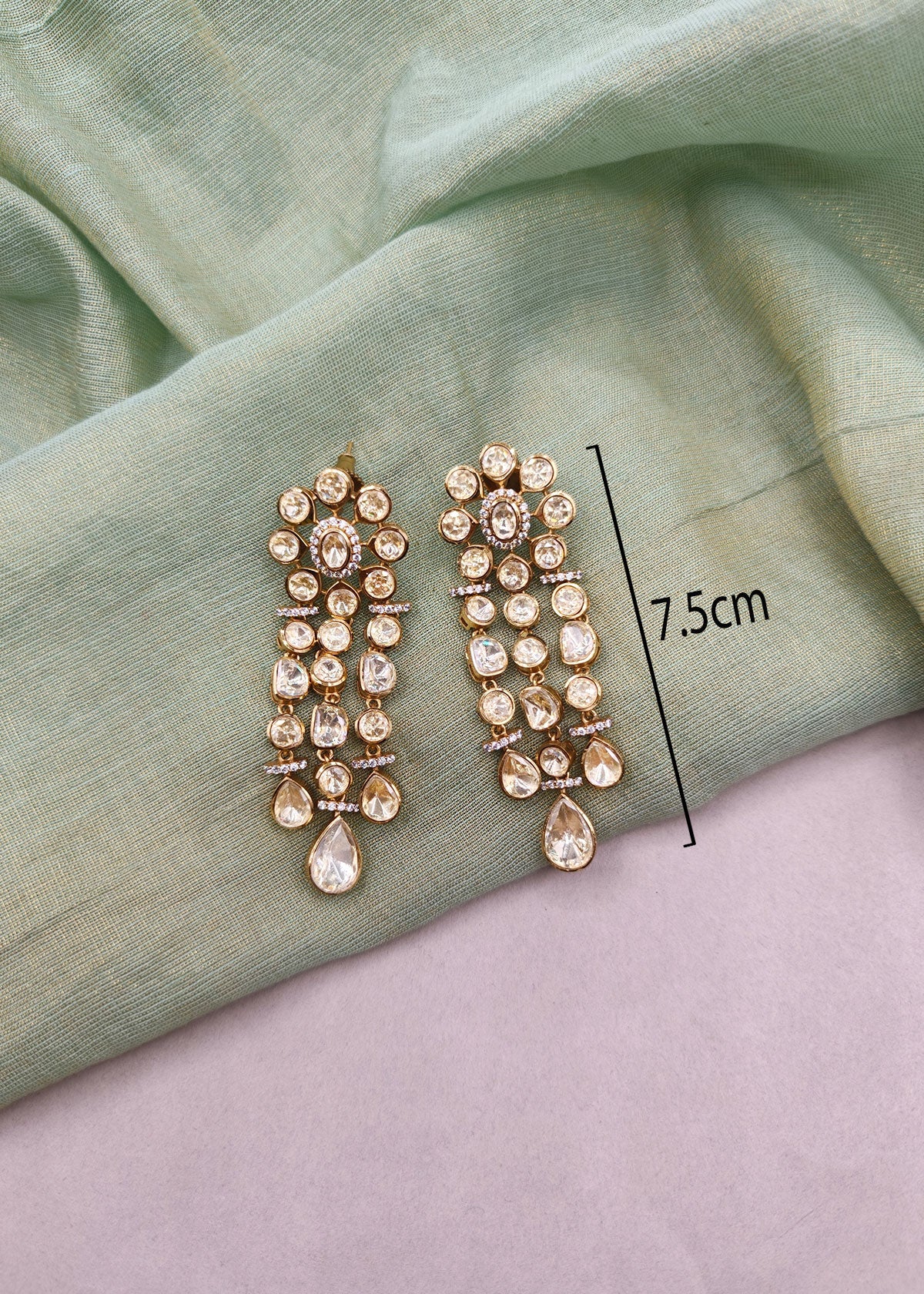 Imperial Royal Court 3-Row Kundan Waterfall Tops for Brides & Women