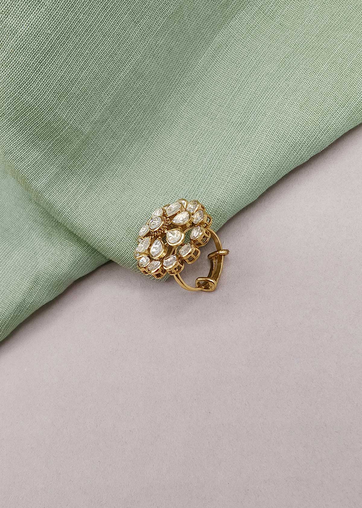 Imperial Blooming Floral Cluster Moissanite Adjustable Finger Ring For Women