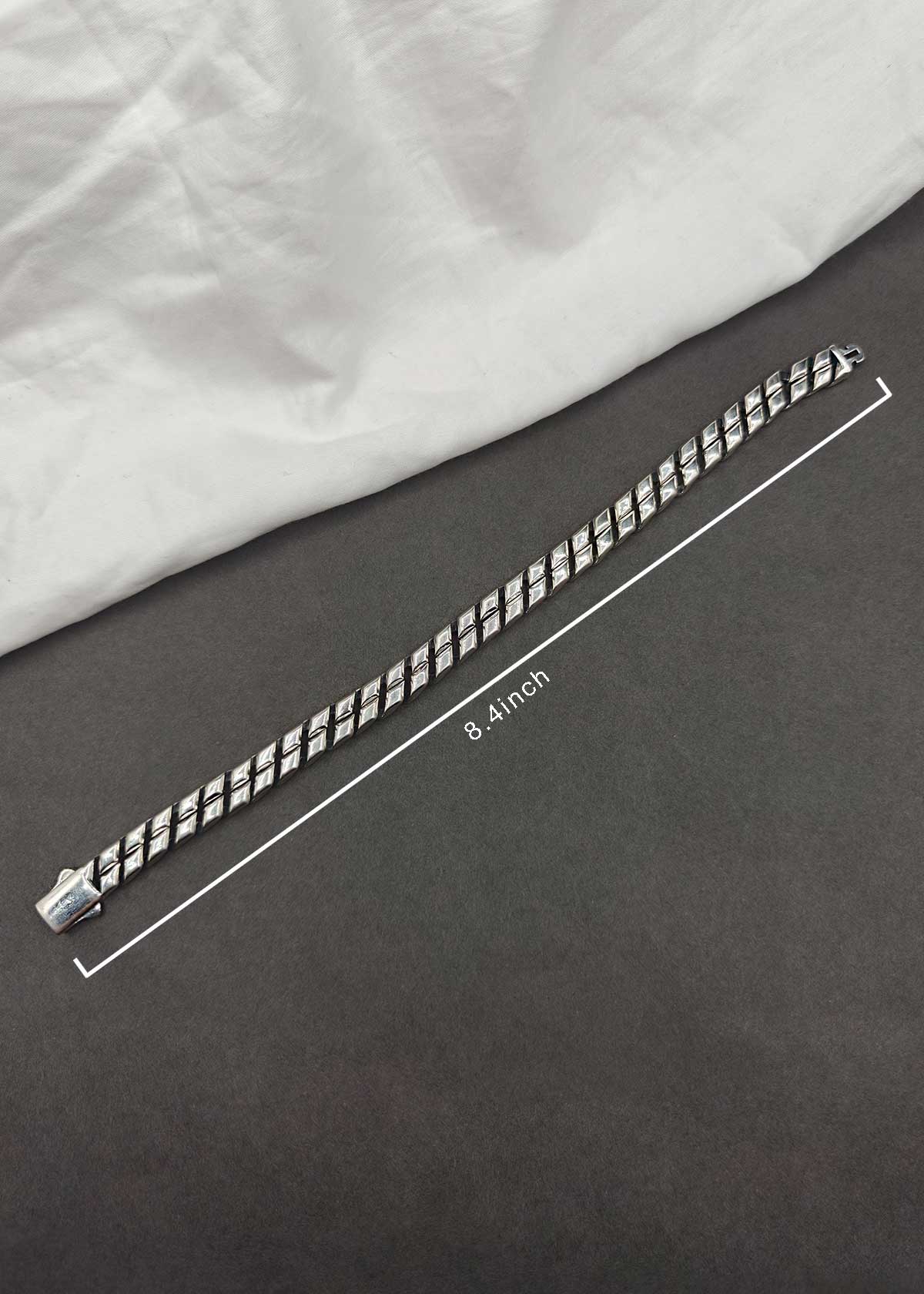 92.5 Sterling Silver Heavy Broad Link Men's Loose Bracelet