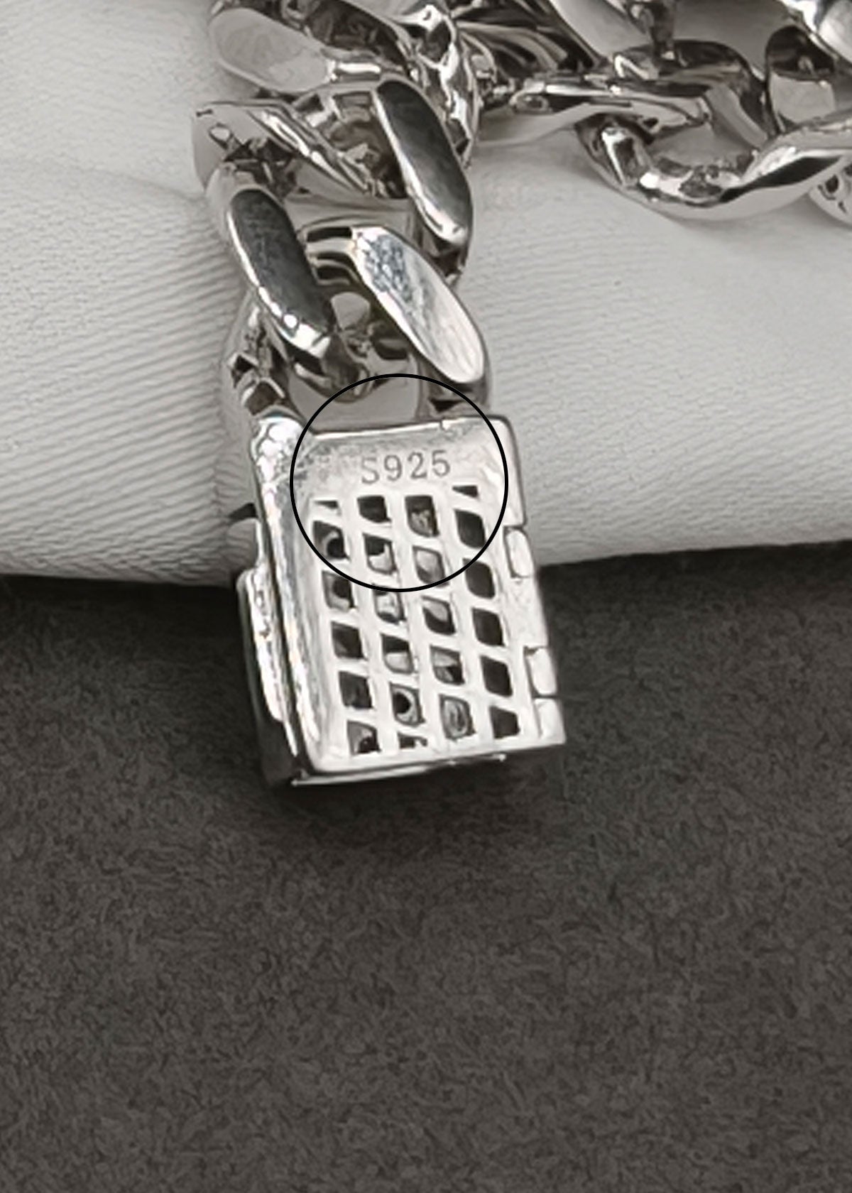 92.5 Sterling Silver Thick Cuban Curb Link Men's Loose Bracelet