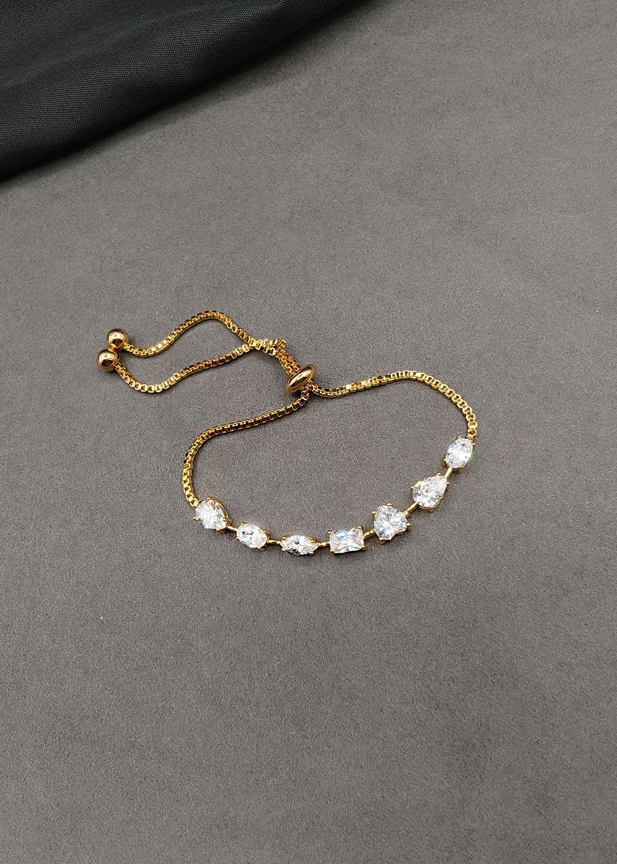 Multi Shape Diamond Elegant Adjustable Slider Loose Bracelet For Women