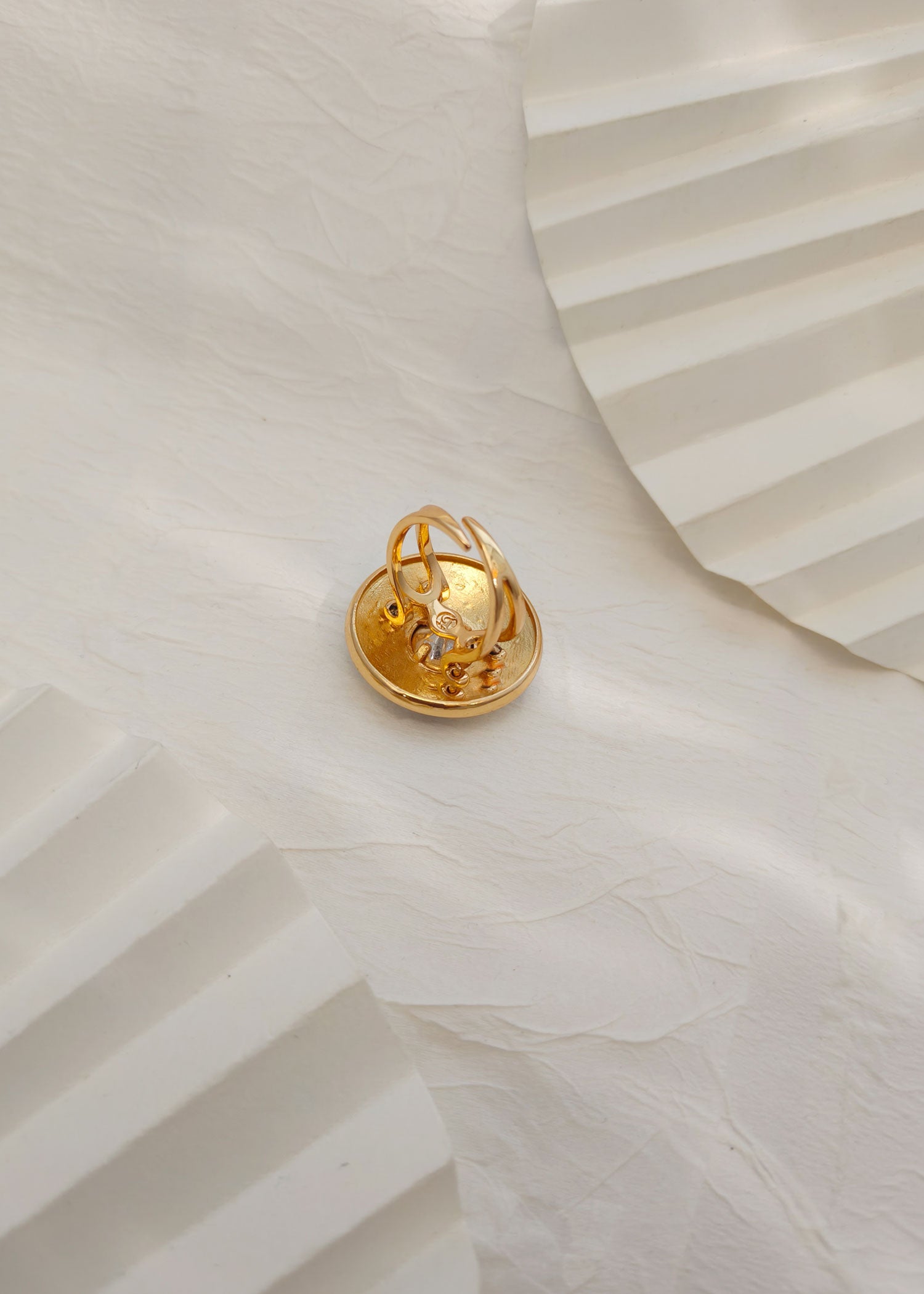 Big Round Meenakari Kundan Finger Ring