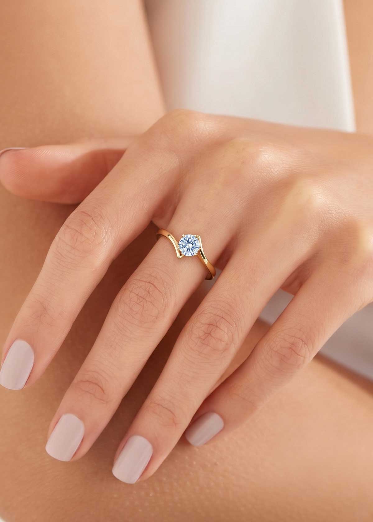 The Modern Crystal Solitaire Adjustable Ring For Woman