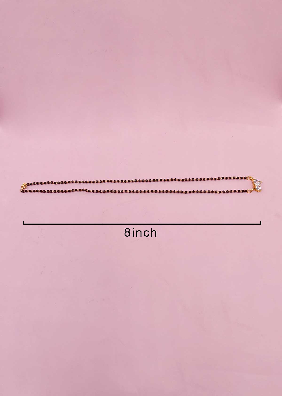 92.5 Sterling Silver Twin Heart Zircon Mangalsutra