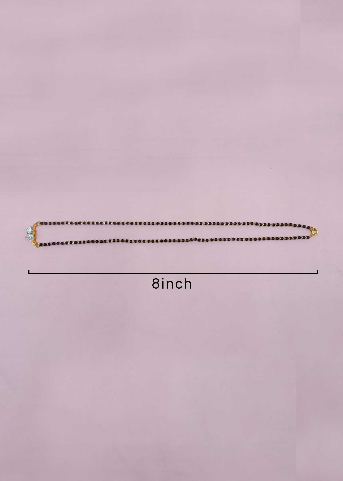92.5 Sterling Silver Two Stone Zircon Mangalsutra
