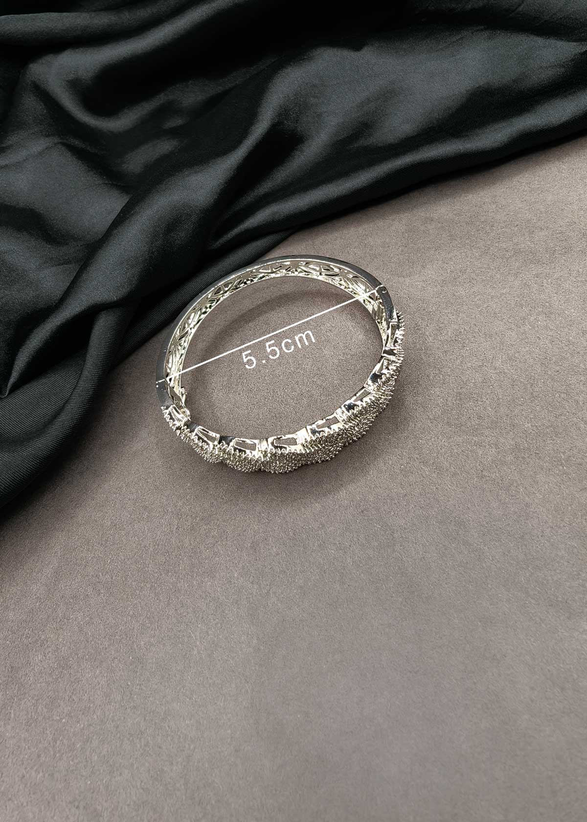 Interwoven Cubic Zircon Openable Kada for Women