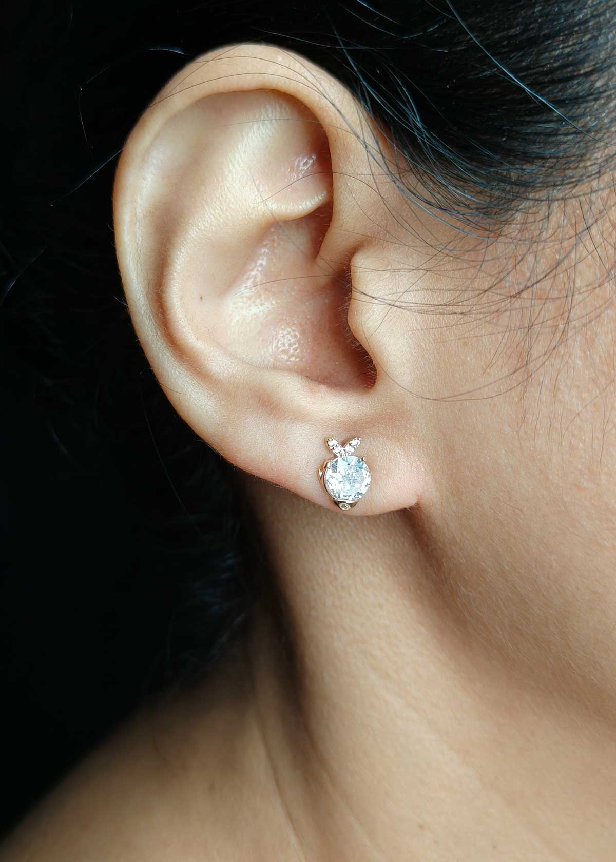 Unique Design Rose Gold Plated Zircon Pendant Set