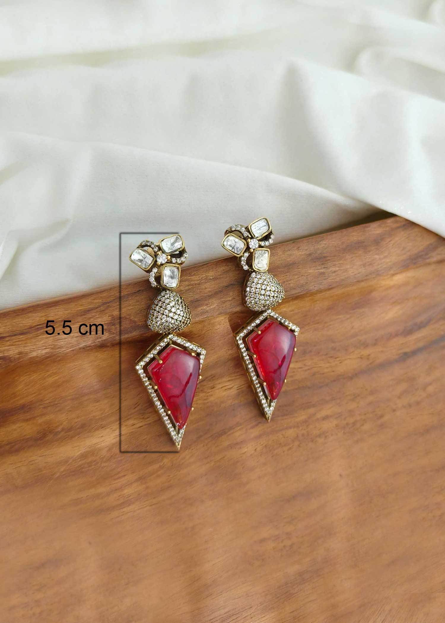 Designer Ruby / Emerald Moissanite Short Necklace Set