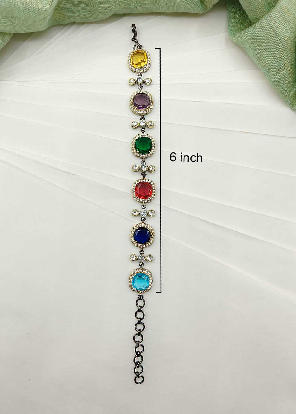 Beautifully Design Cubic Zircon Black Polish Women Loose Bracelet