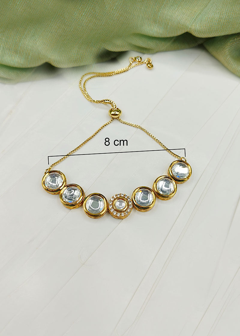 Kundan Meenakari Adjustable Women Loose Bracelet