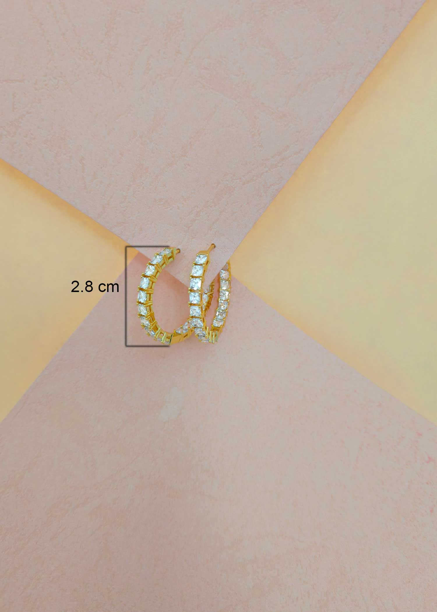 Gold Plated Cubic Zircon/ Ad Hoop Small Earrings