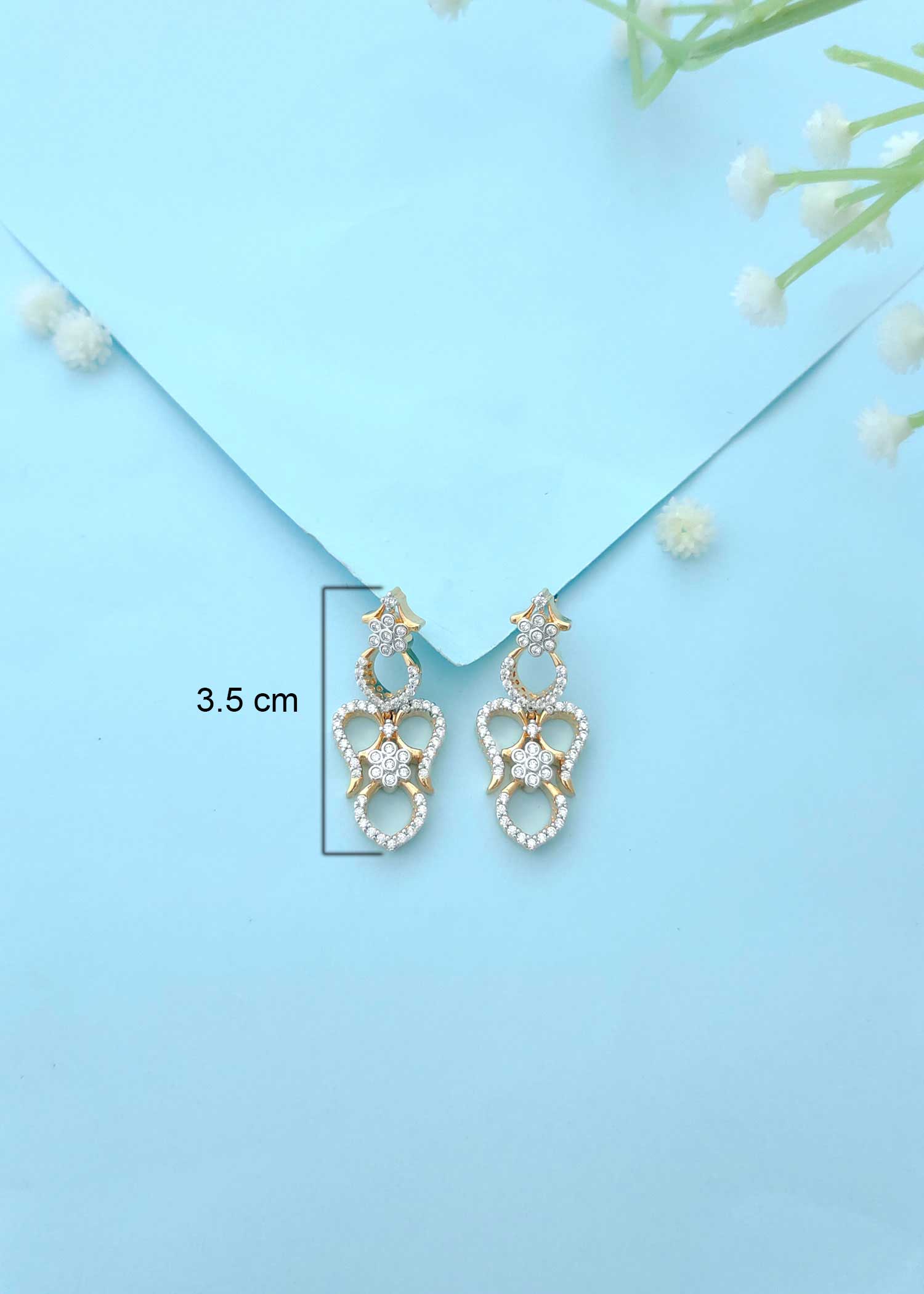 Floral design diamond studded fancy Short necklace set