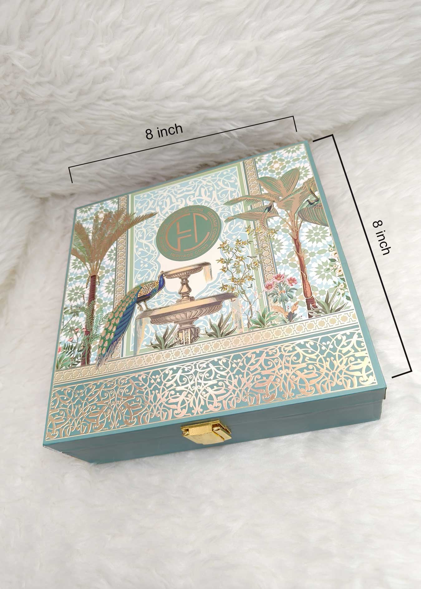 92.5 Sterling Silver Mor Pankh With Krishna Silver Coin Gift Box