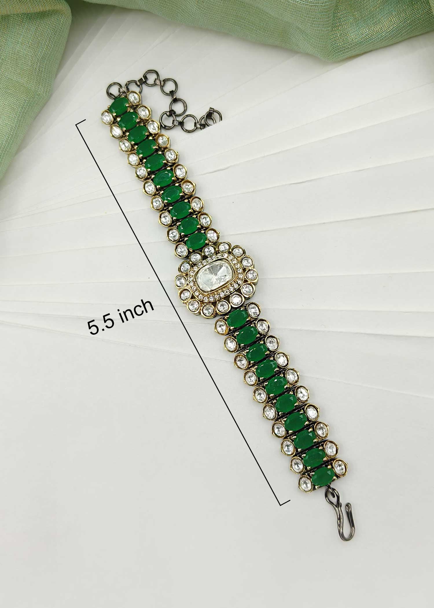 Traditional Stone & Kundan Watch Style Women Loose Bracelet