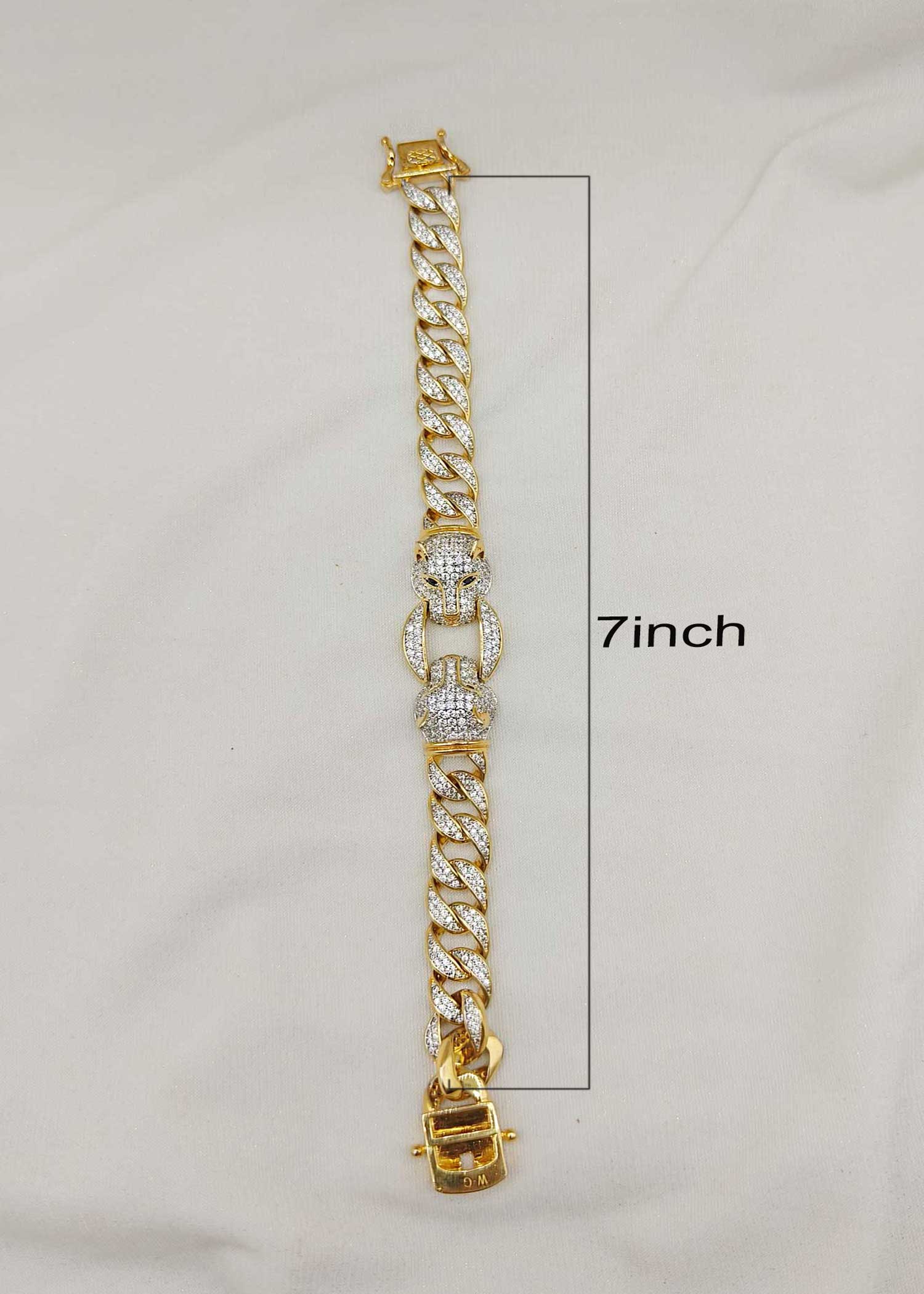 Cubic Zircon Double Face Jaguar Design Women Loose Bracelet