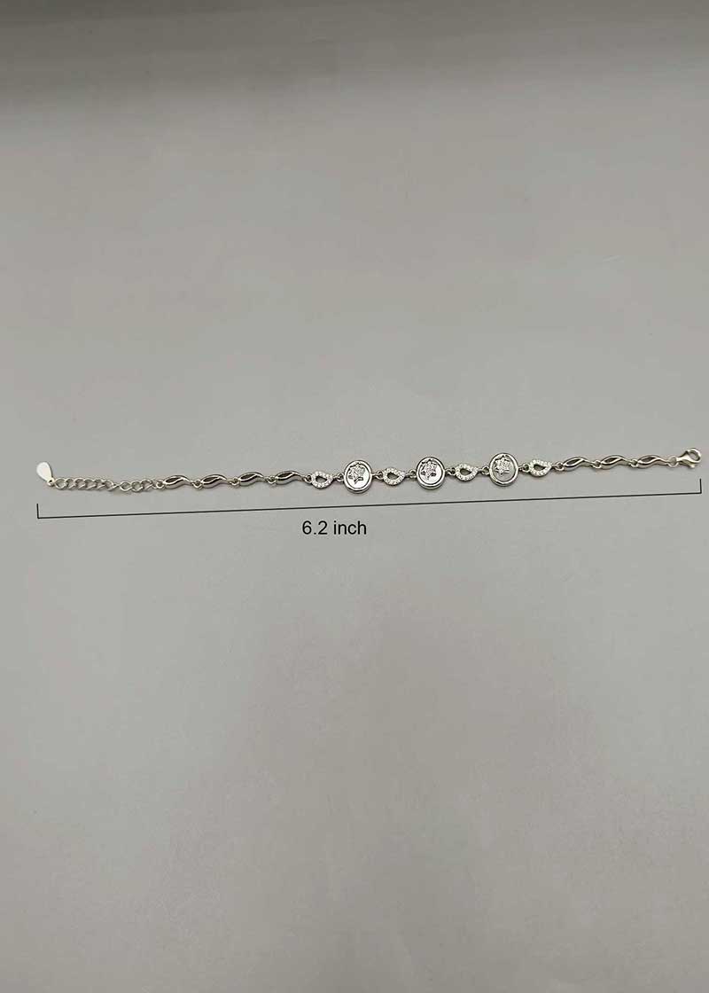 92.5 Sterling Silver Delicate Star Mother of Pearl Zircon Women Adjustable Loose Bracelet