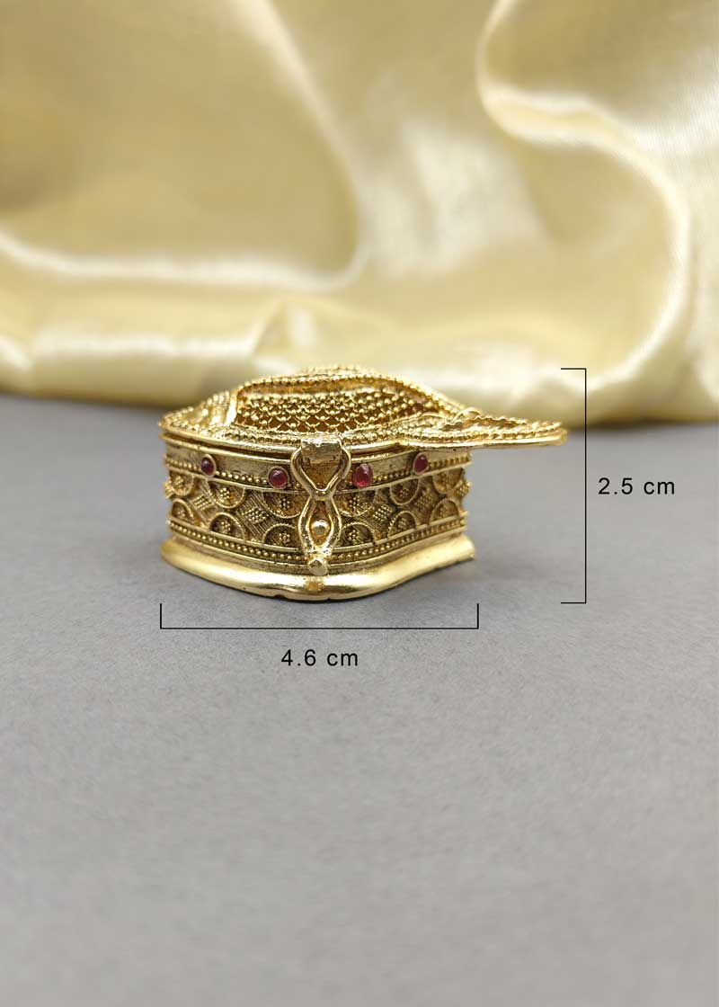Fish Design Gold Plated Kumkum Box / Sindoor Box