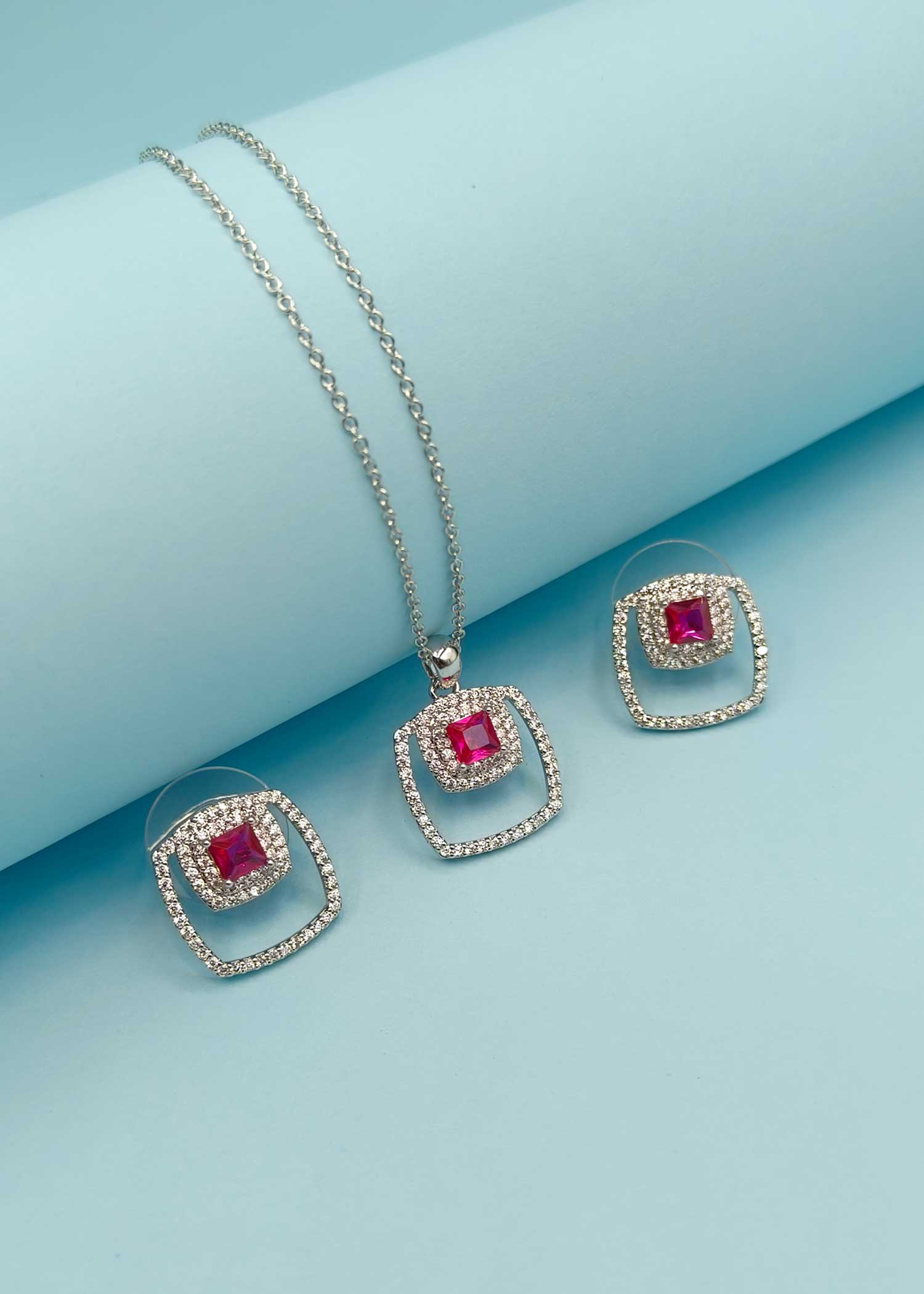 Ruby Pendant Set