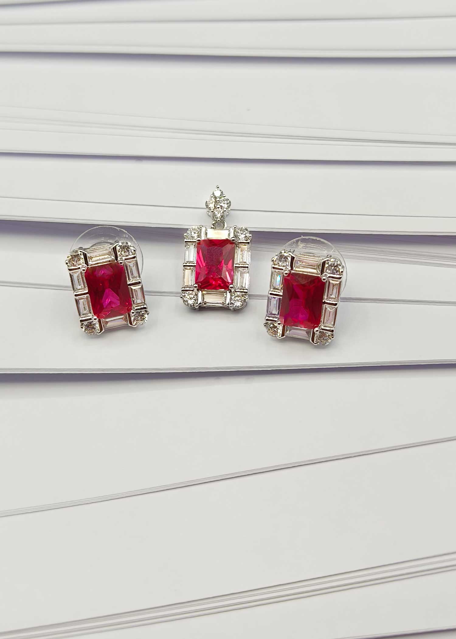 Ruby Pendant Set