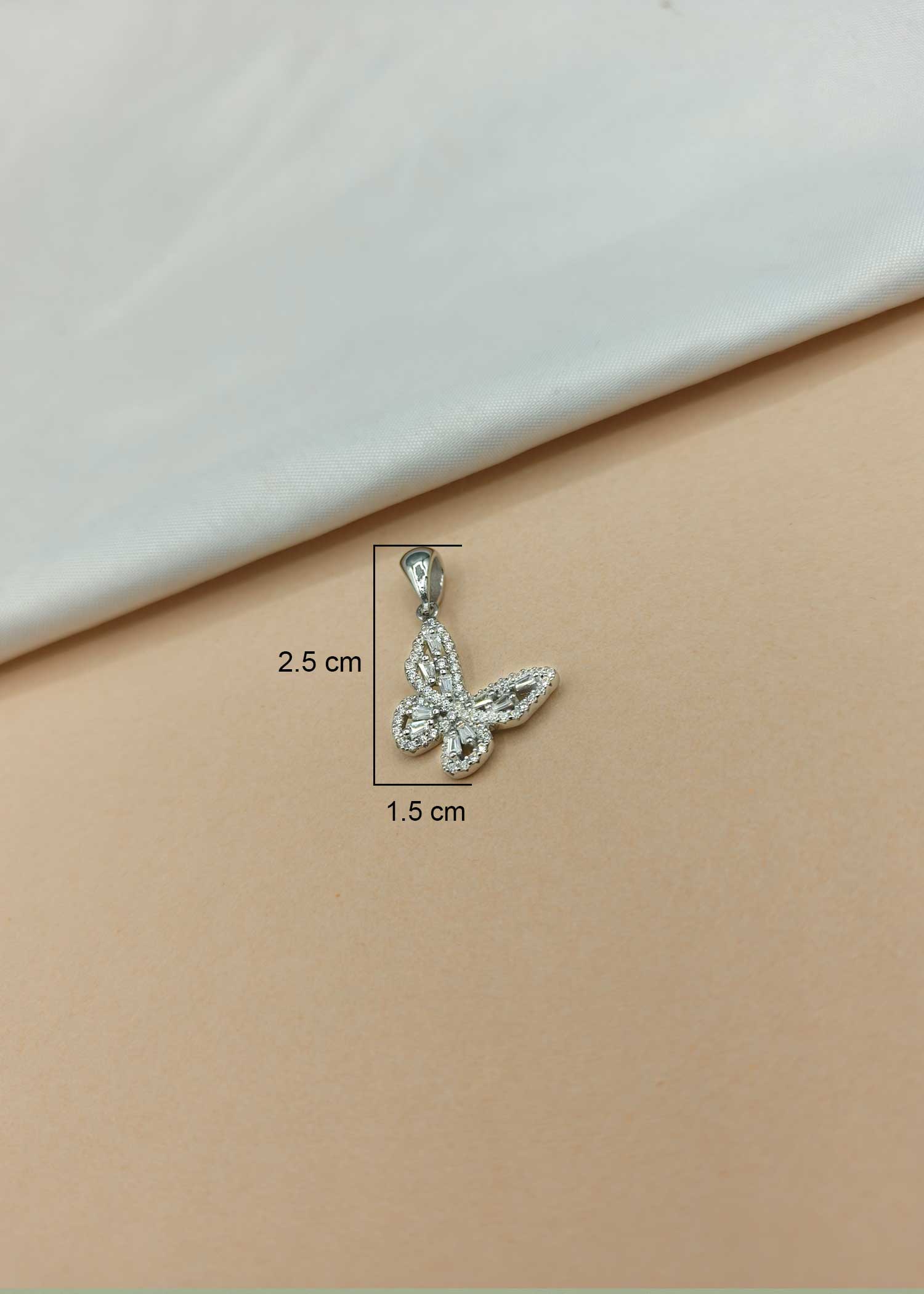 92.5 Sterling Silver Zircon Butterfly Pendant Set