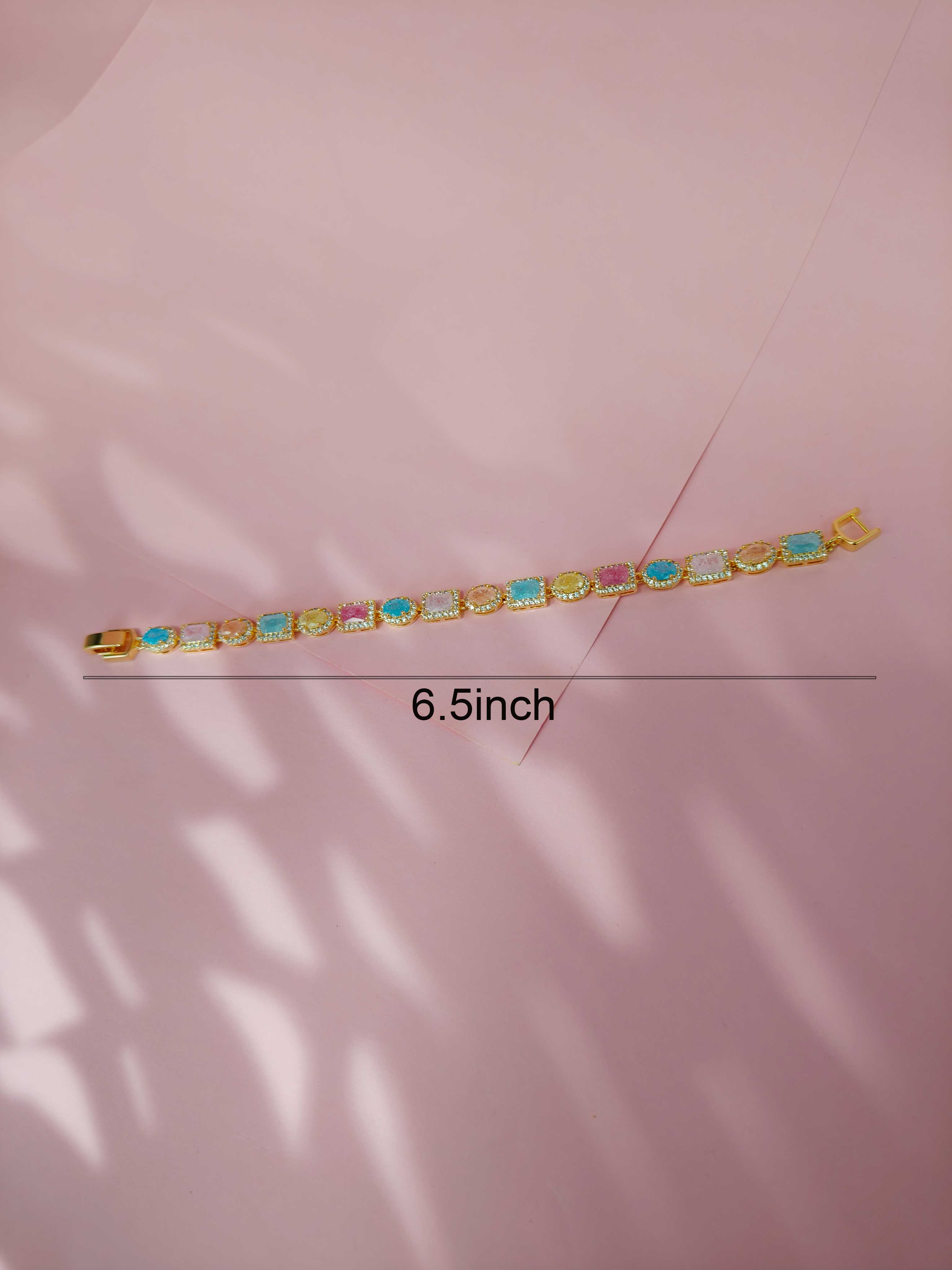 Cubic Zircon Rainbow Spectra Women Loose Bracelet