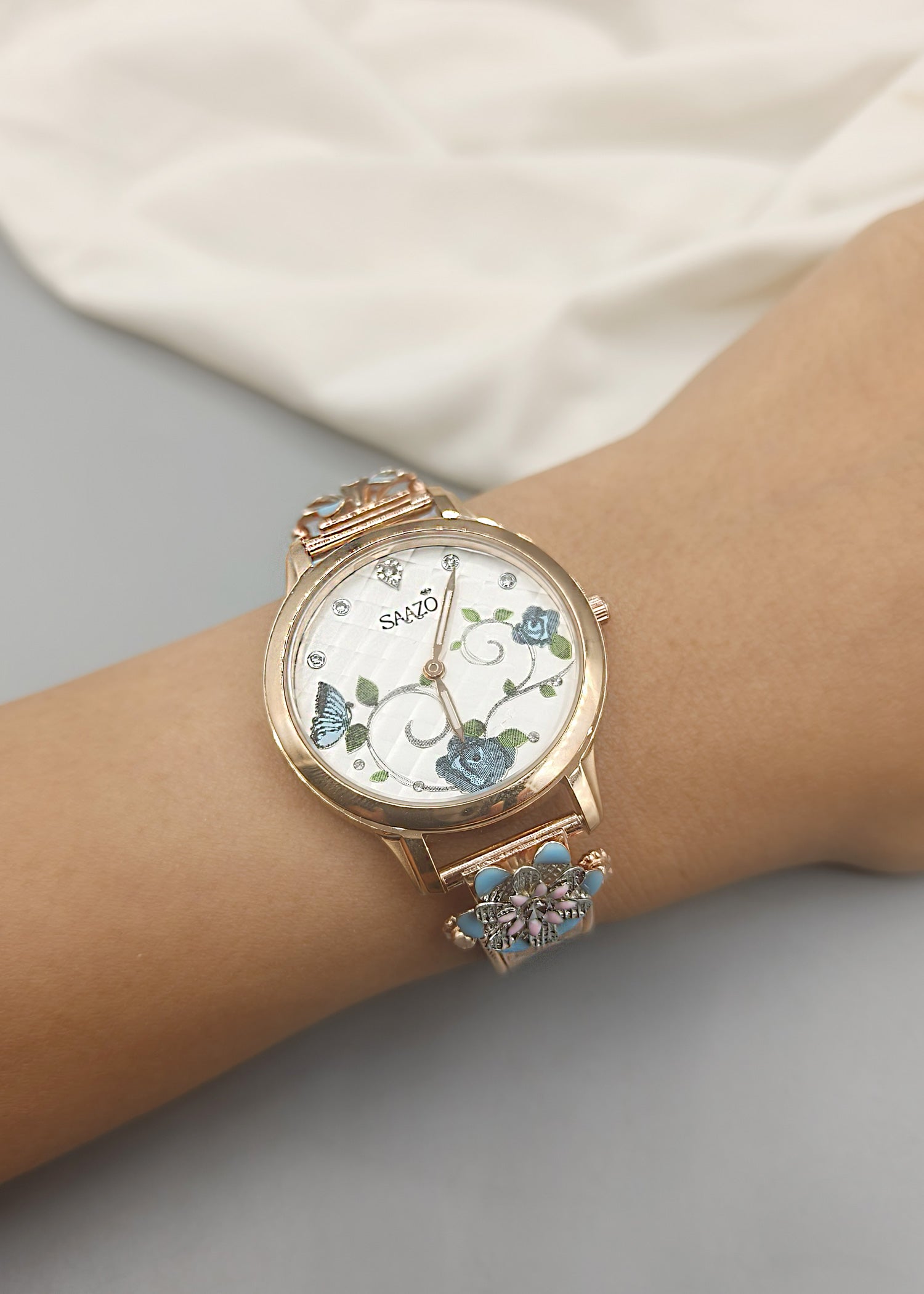 92.5 Sterling Silver Flower Design New Women Watch