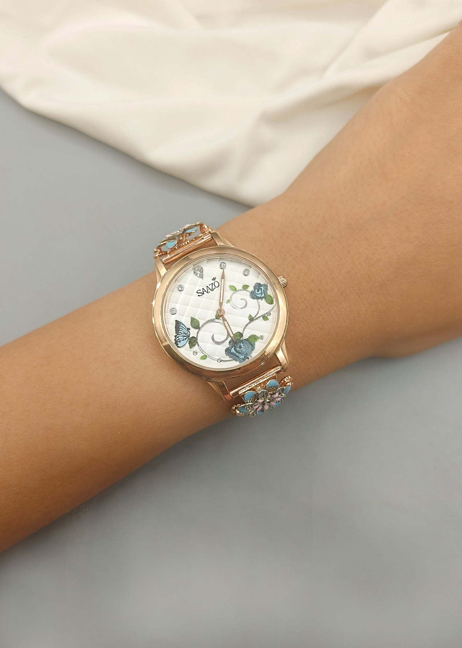 92.5 Sterling Silver Flower Design New Women Watch