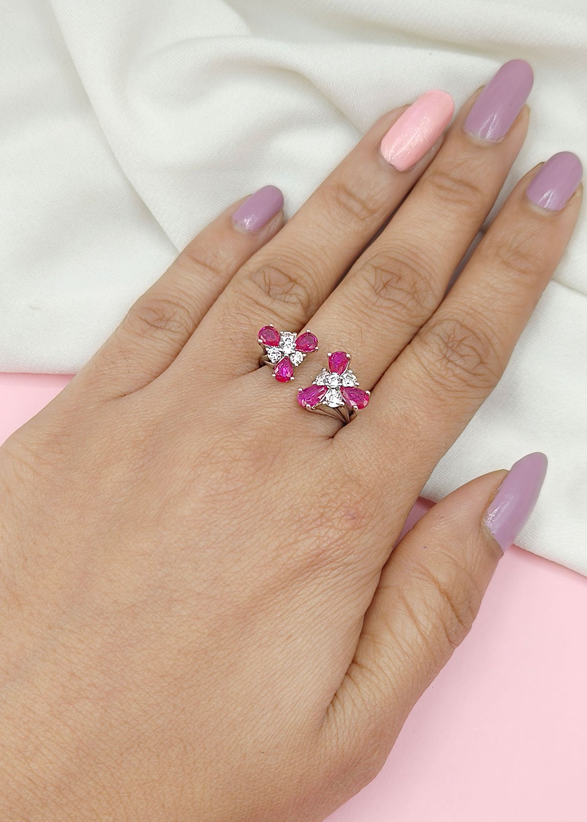 92.5 Sterling Silver designer Adjustable Finger Ring
