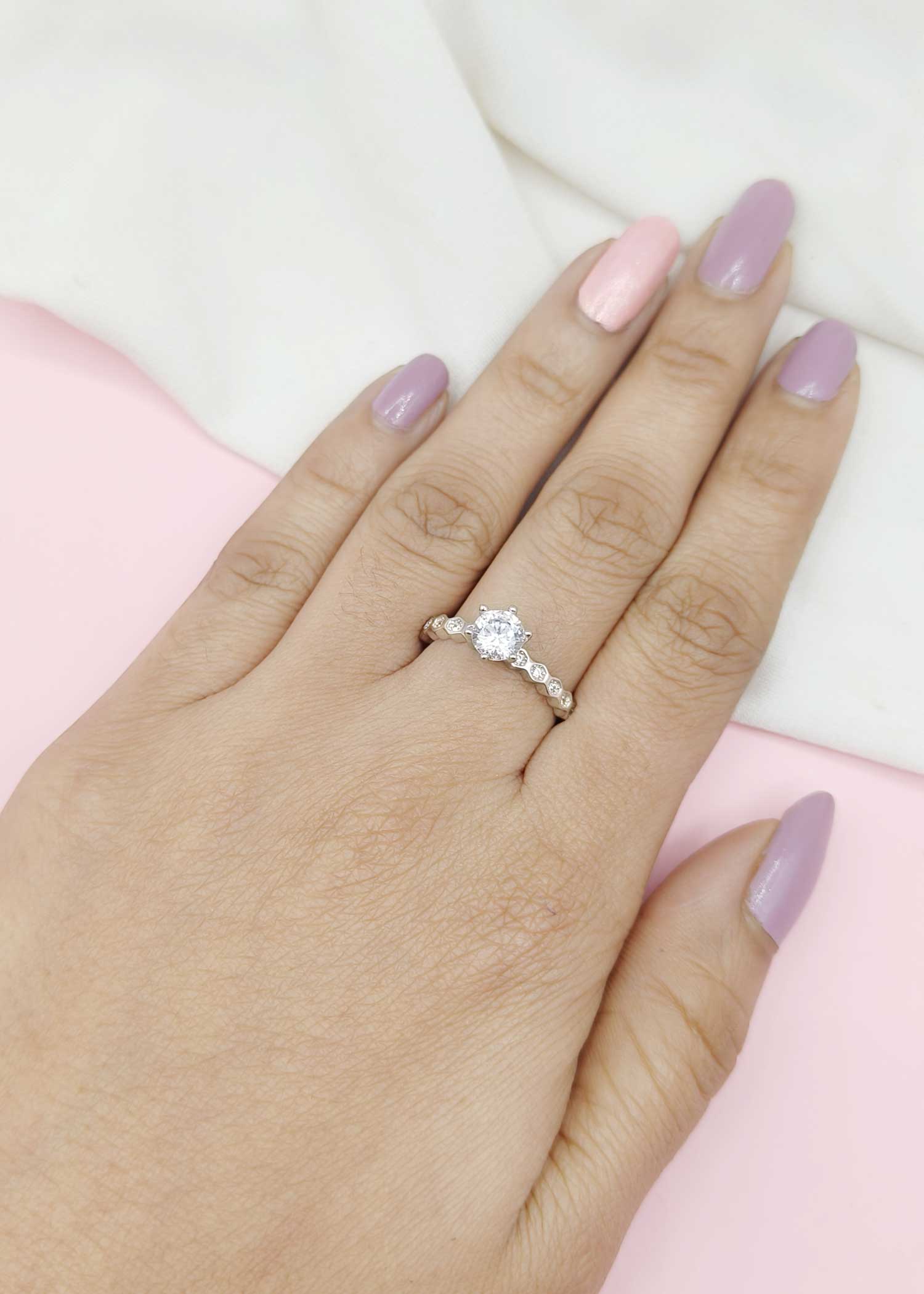 The Princess Solitaire 92.5 Sterling silver Adjustable Finger Ring