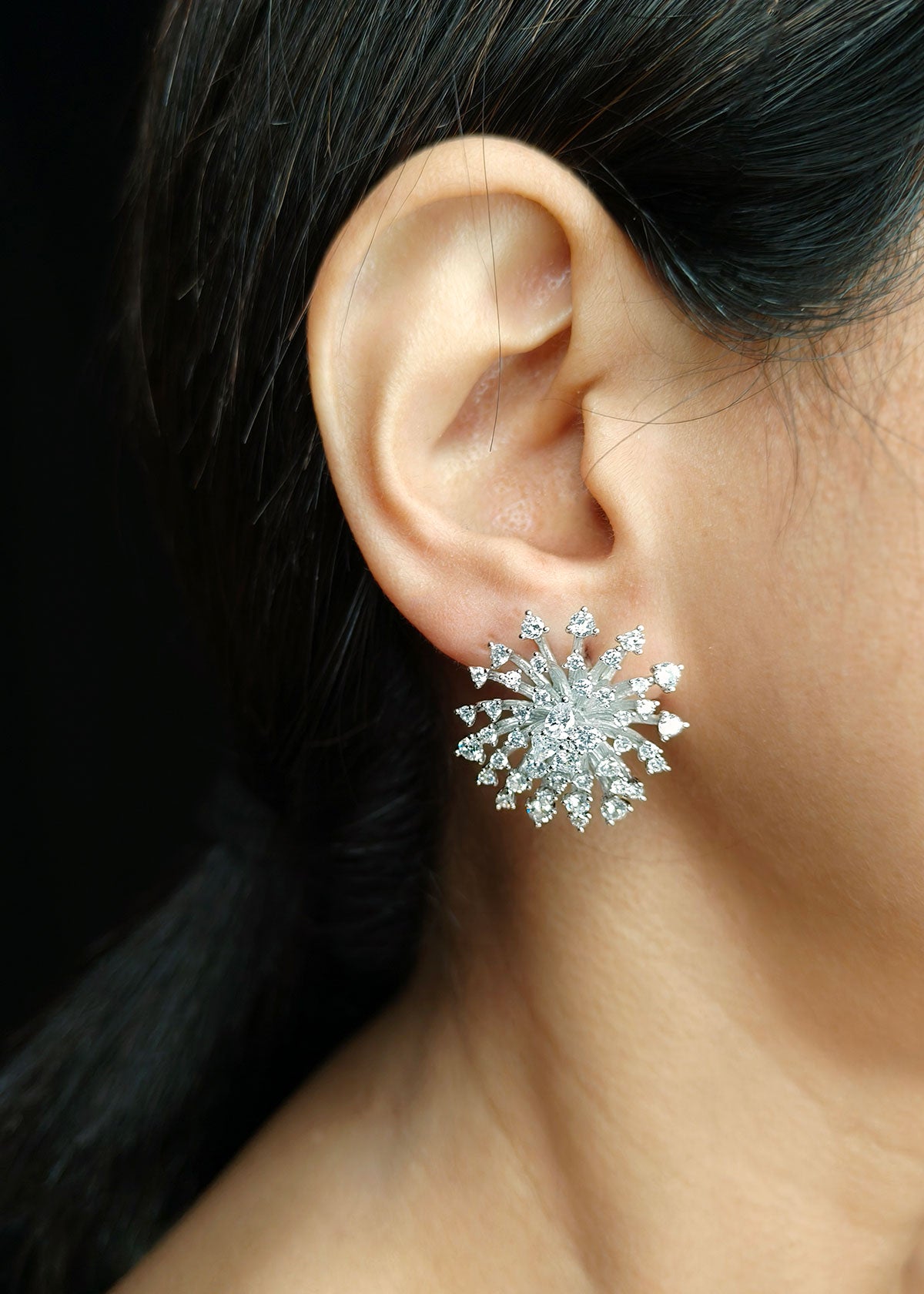 Designer Diamond Round Stud