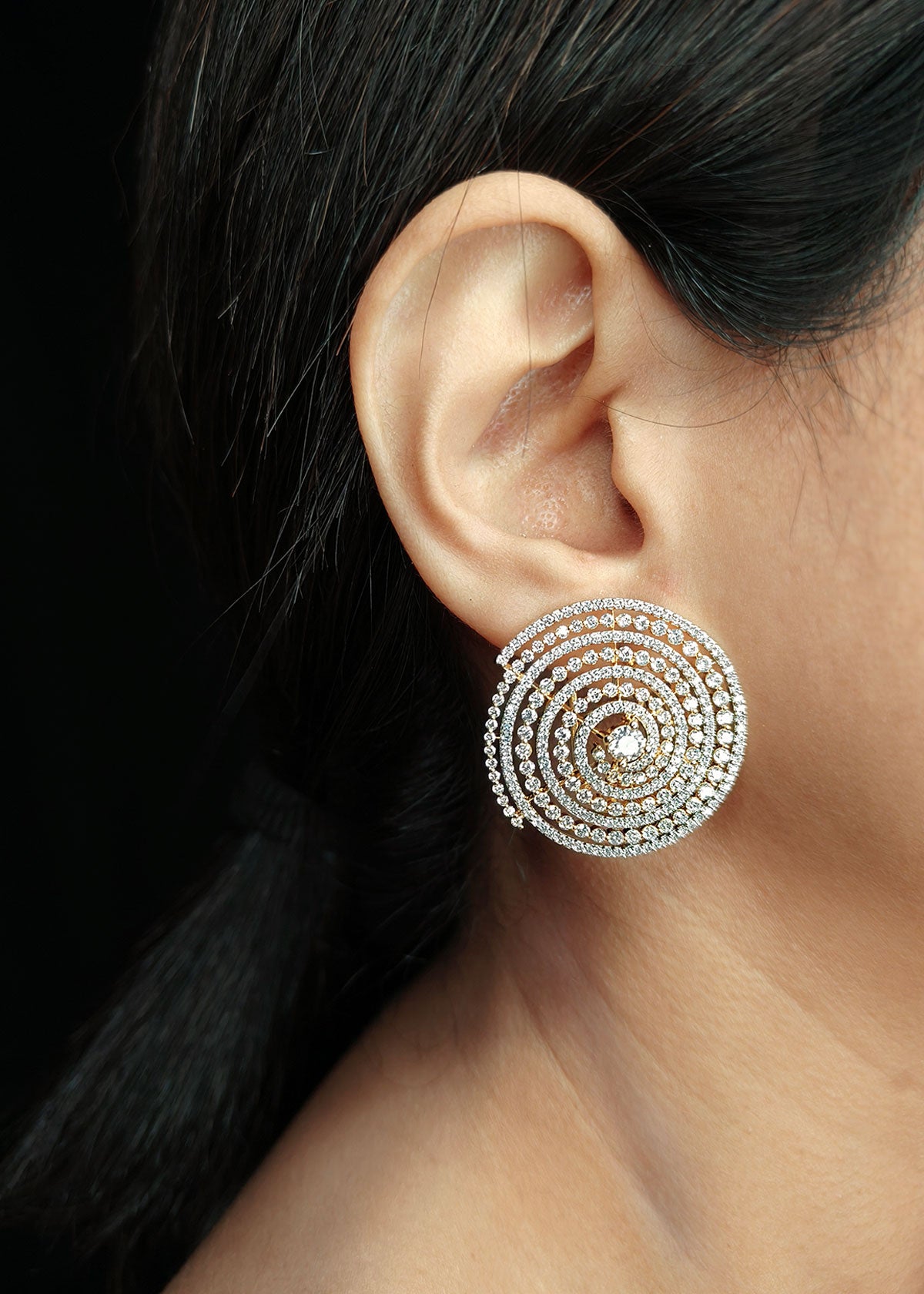Designer Zircon Diamond Big Stud Earring