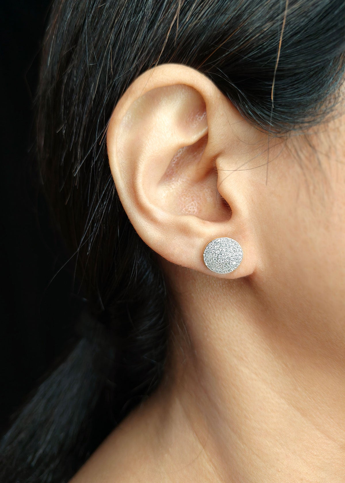 Diamond Round Stud Earring