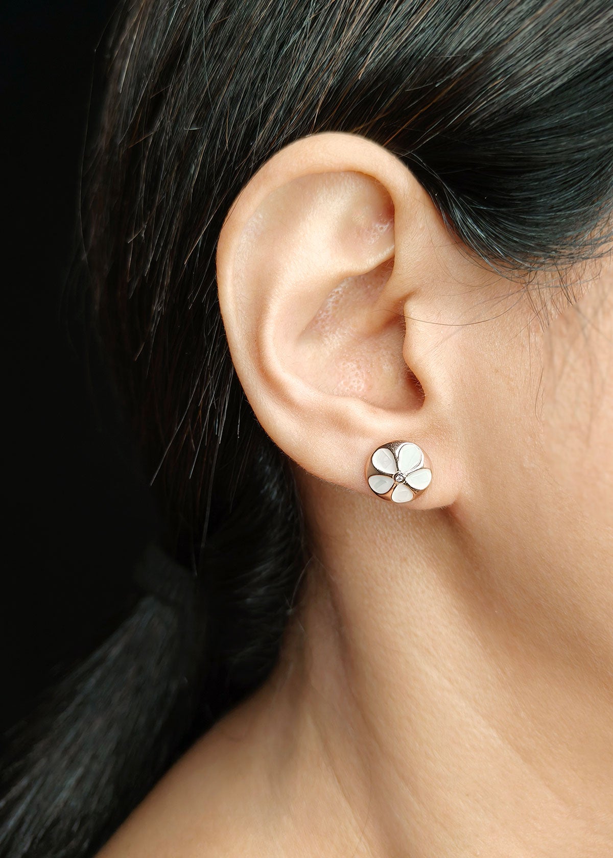 92.5 Sterling Silver Small Classic Flora Stud Earring