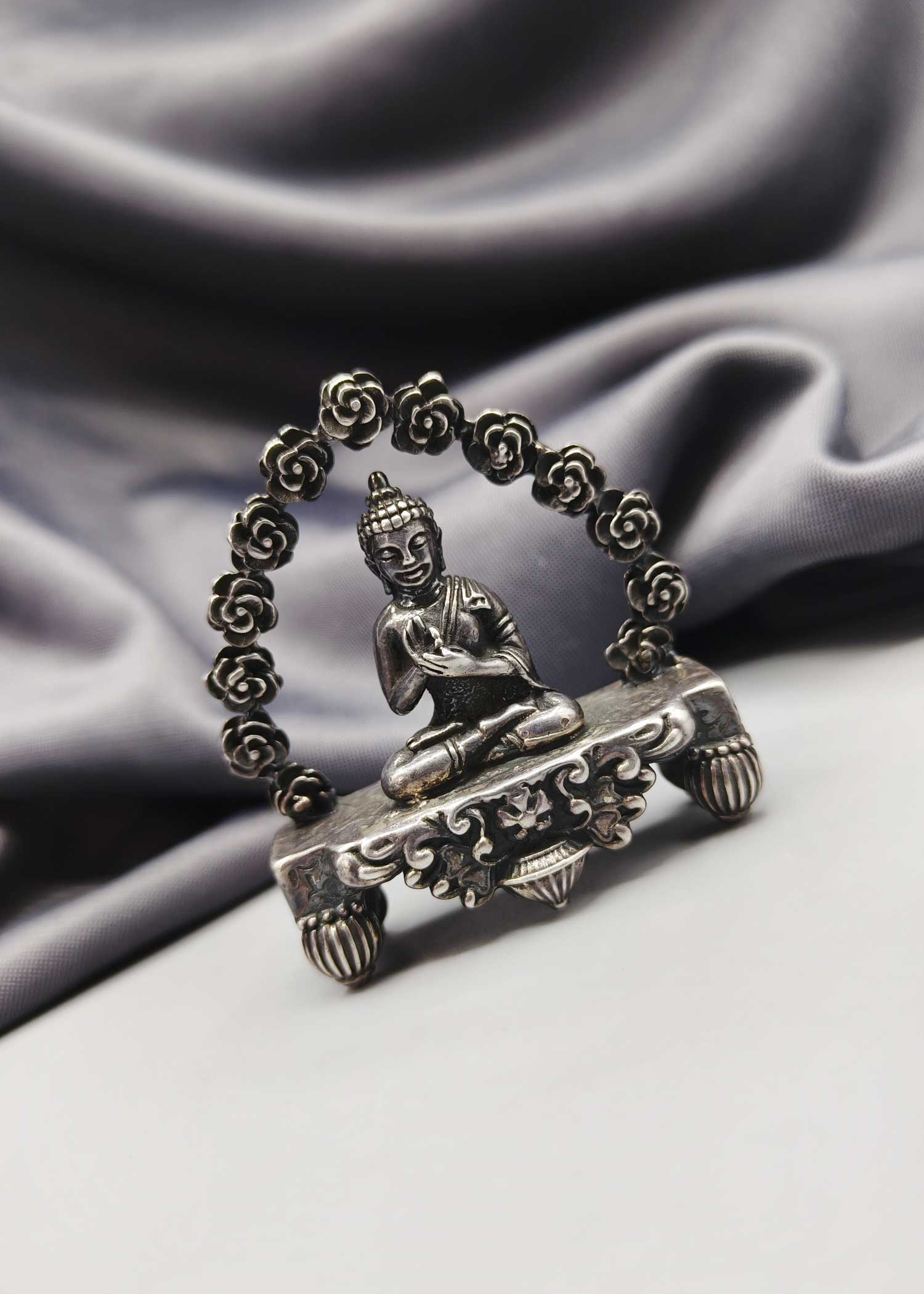 92.5 Sterling Silver Buddha Statue Idol