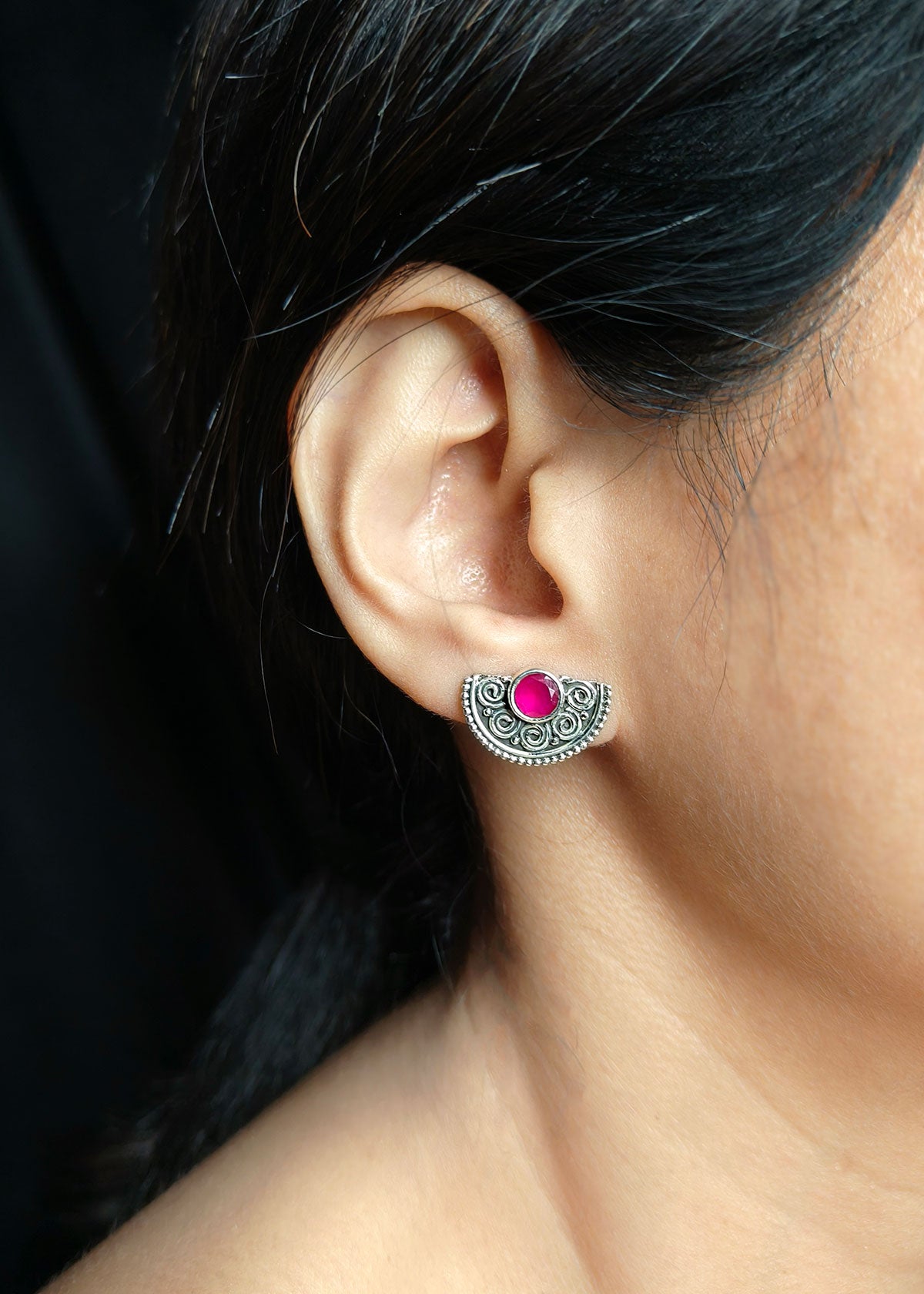 92.5 Sterling Silver Turquoise Stud Earring