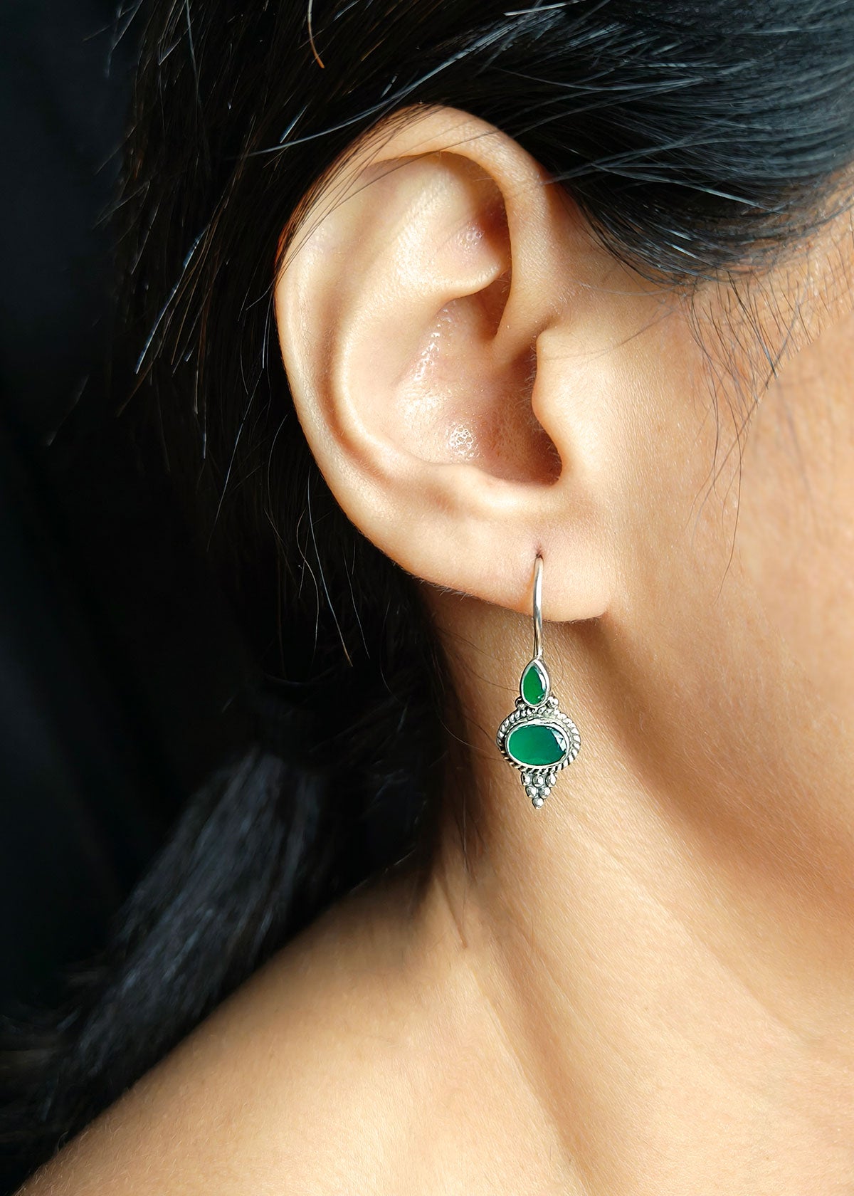 92.5 Sterling Silver Fish Hook Earring