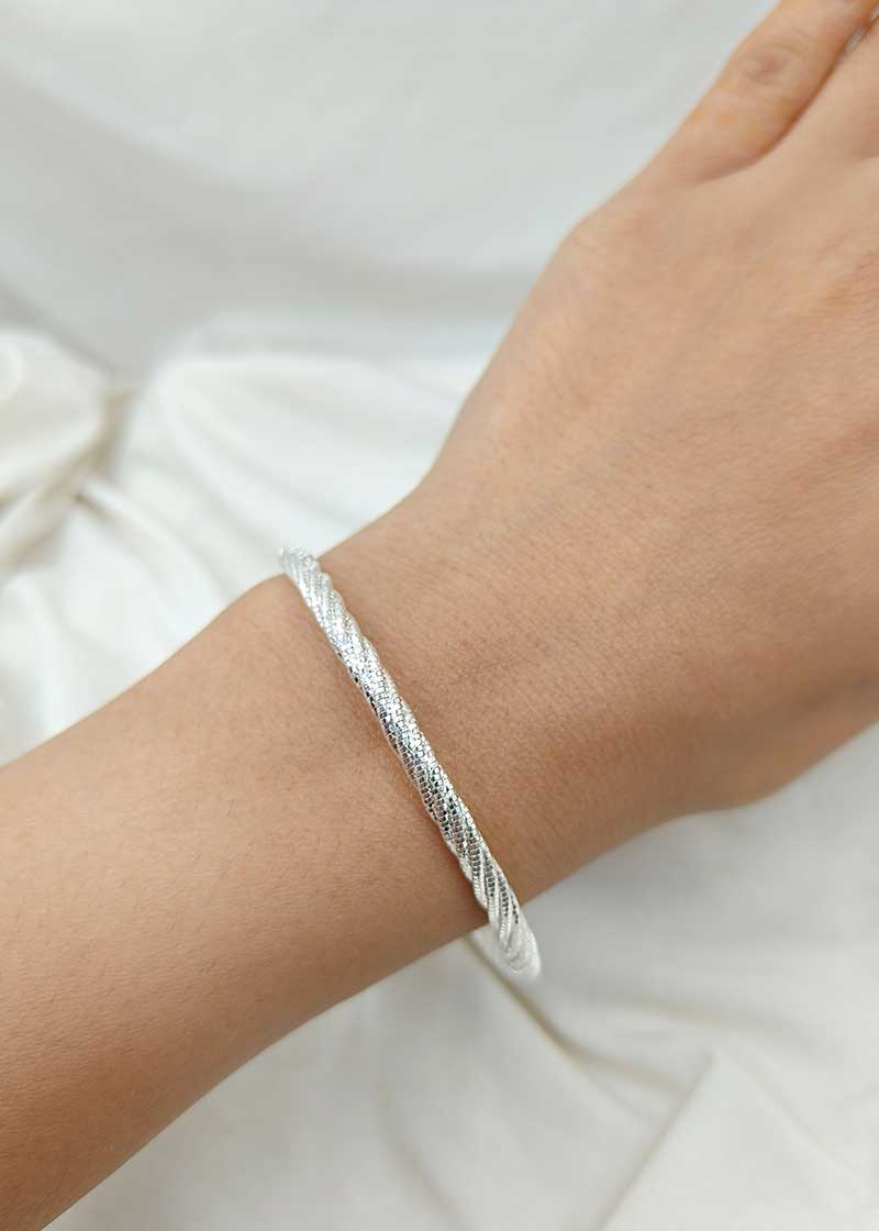 92.5 Sterling Silver Twist Bracelet For Women