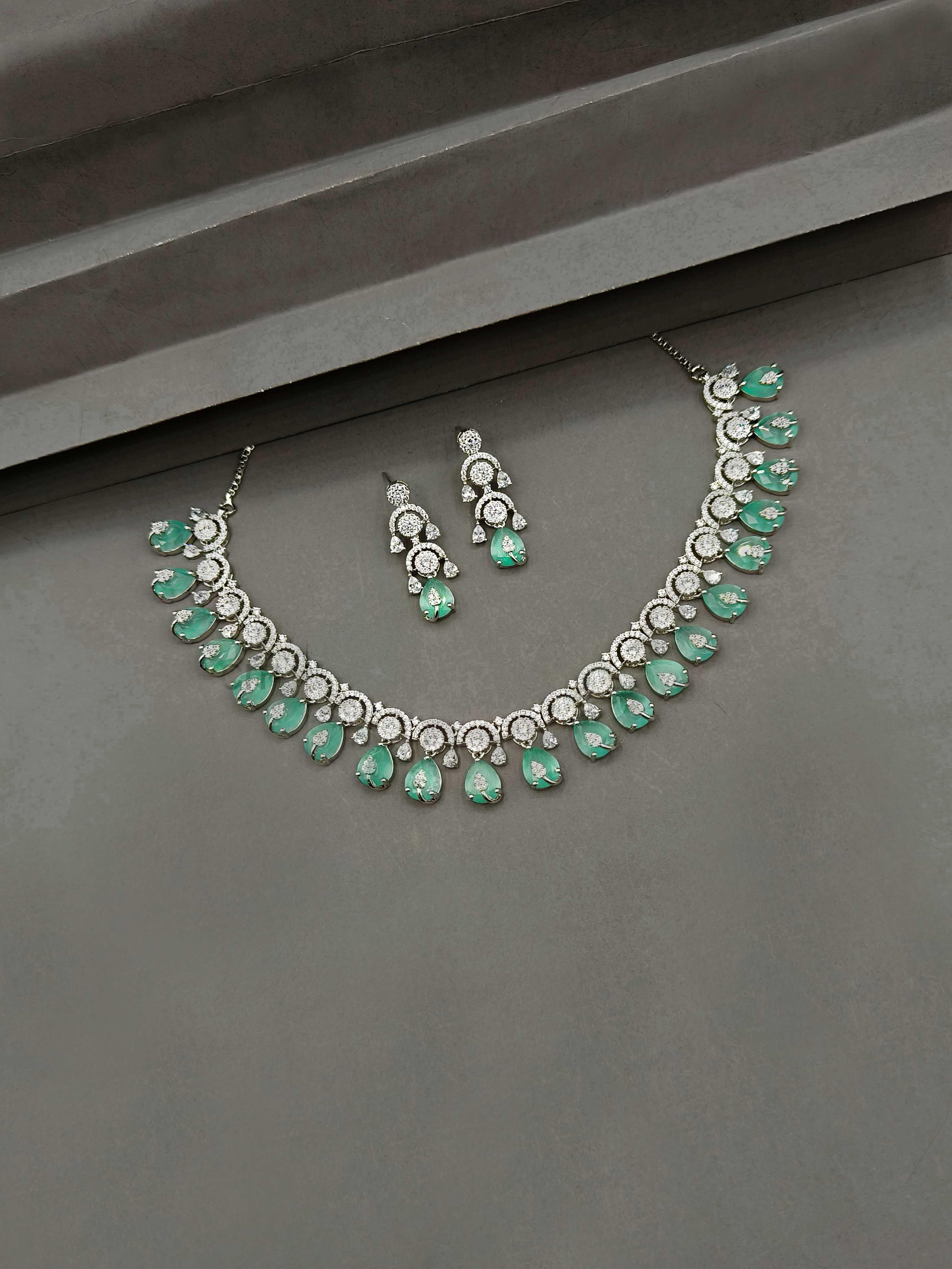 Mint Green Zircon Necklace Set