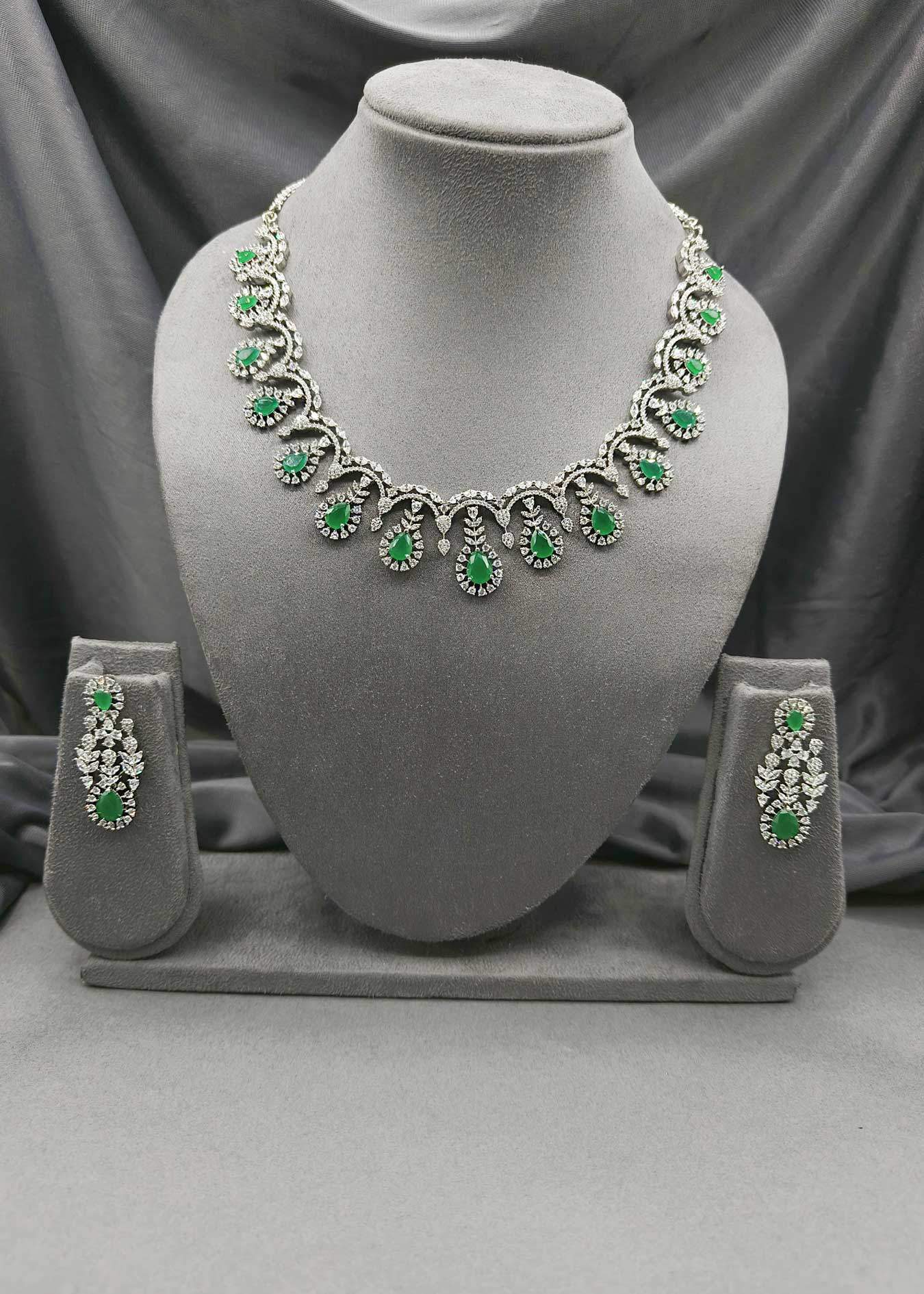 Elegant Cubic Zircon AD Stone Necklace Set